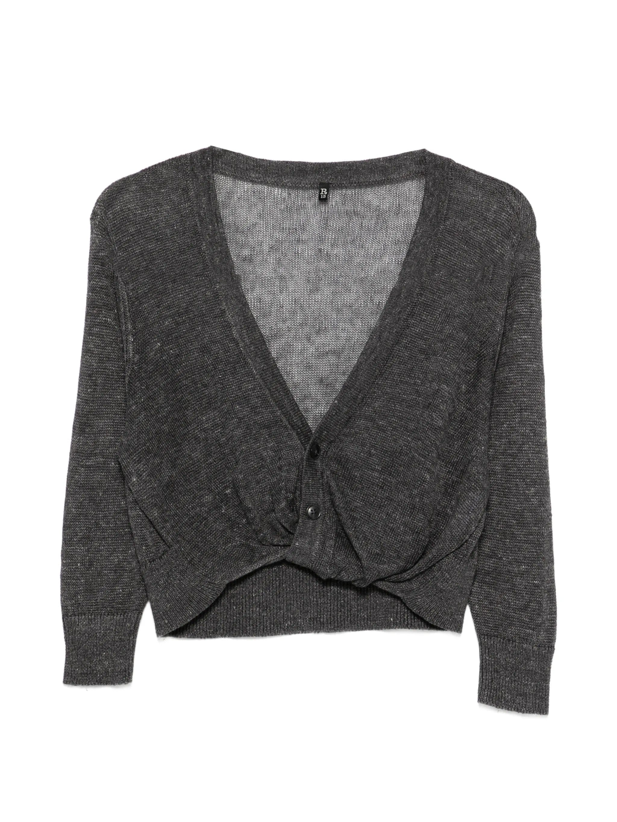 R13 twisted - front knit cardigan