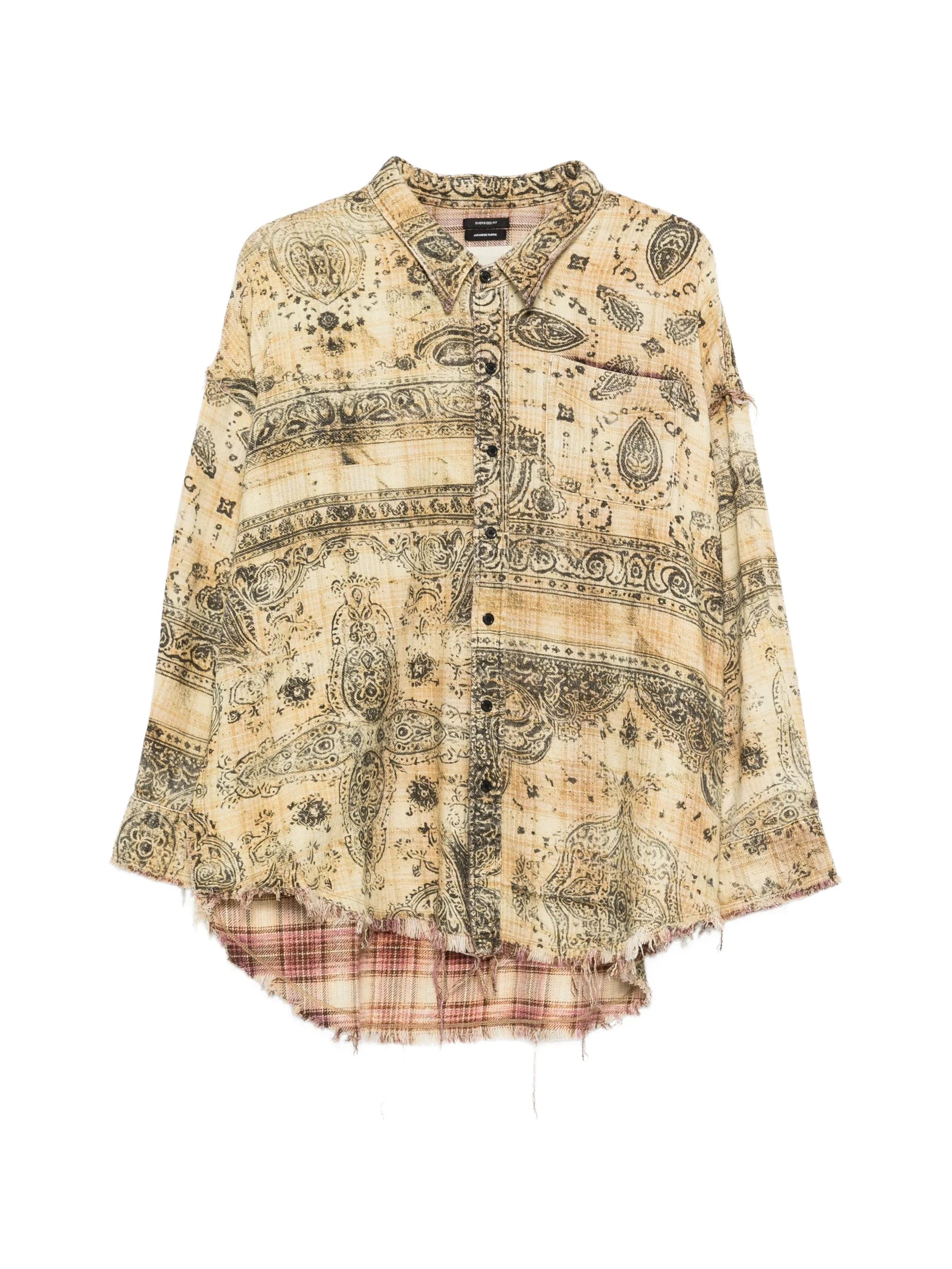 R13 shredded seam bandana shirt
