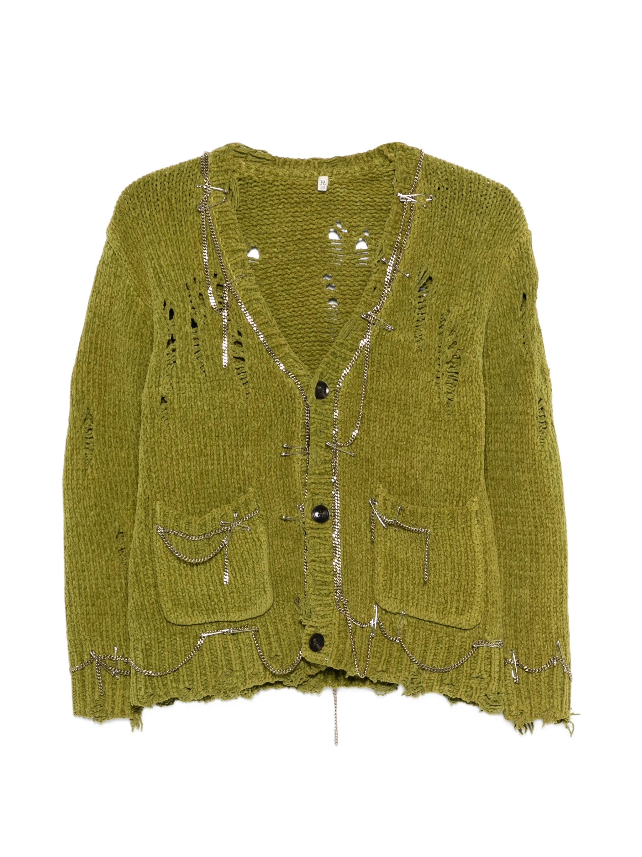 R13 pins chains cardigan