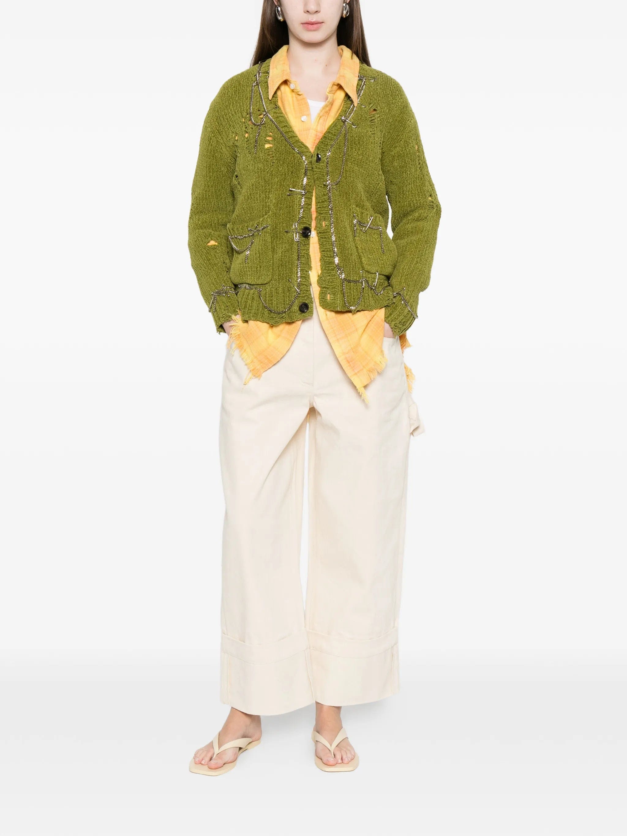 R13 pins chains cardigan
