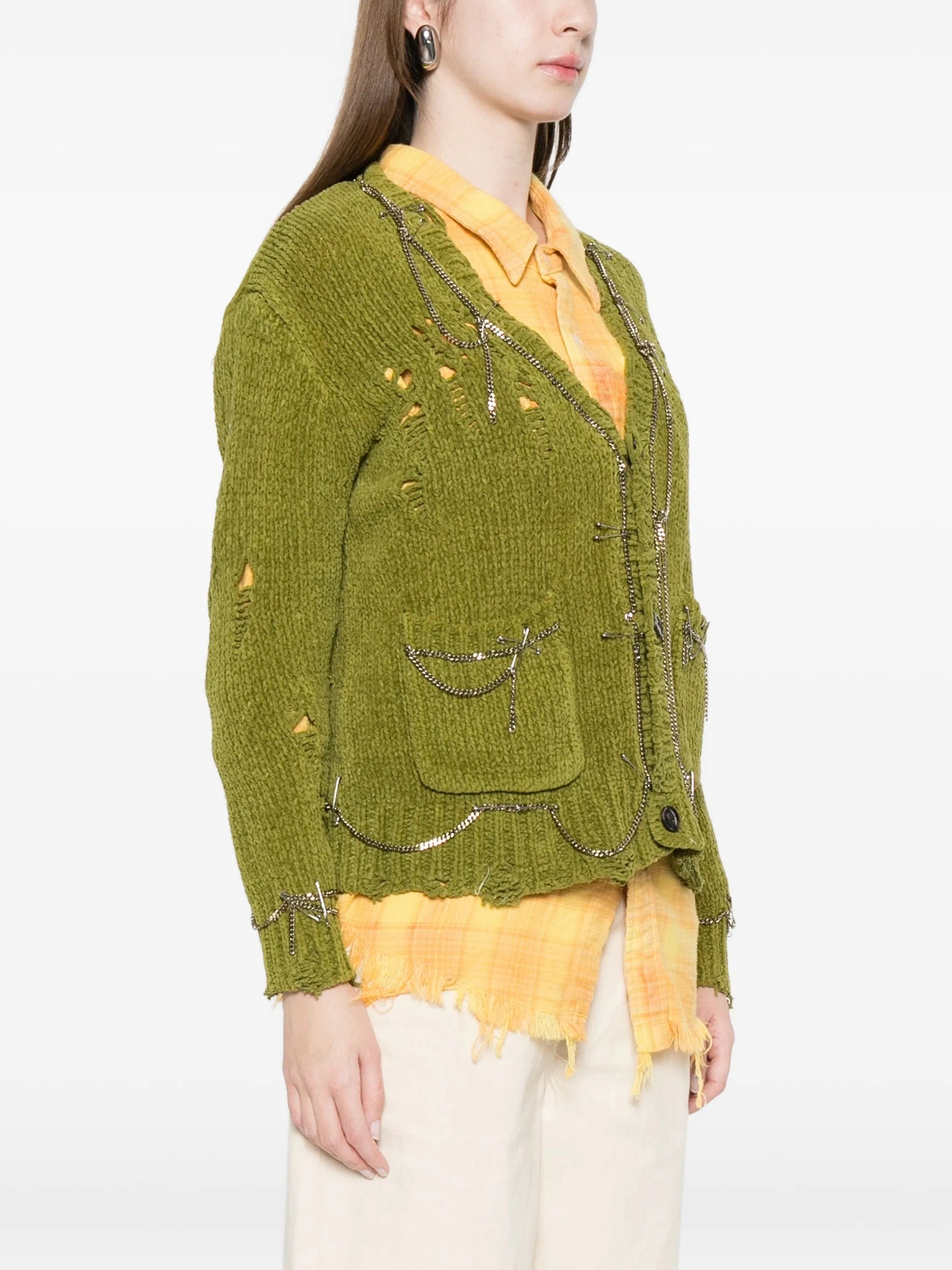 R13 pins chains cardigan