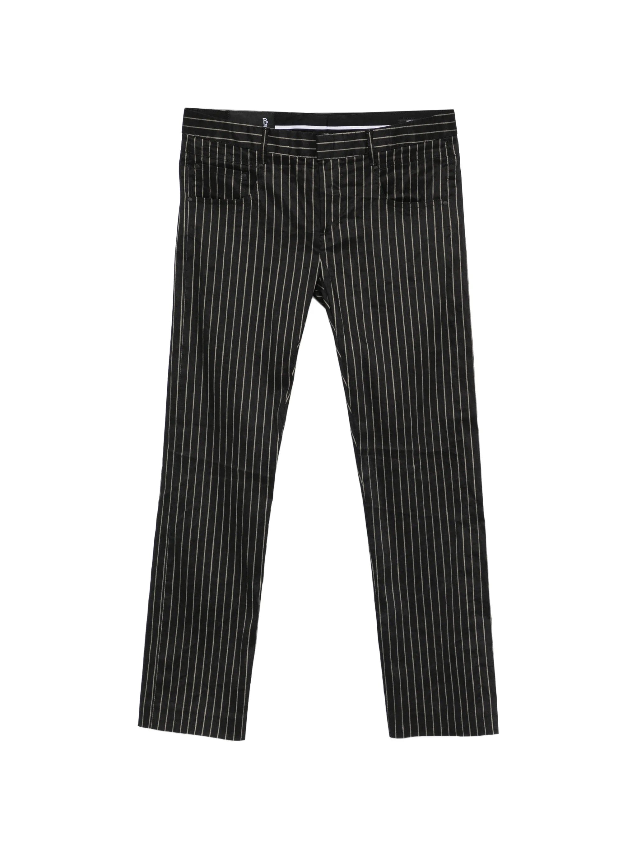 R13 striped trousers