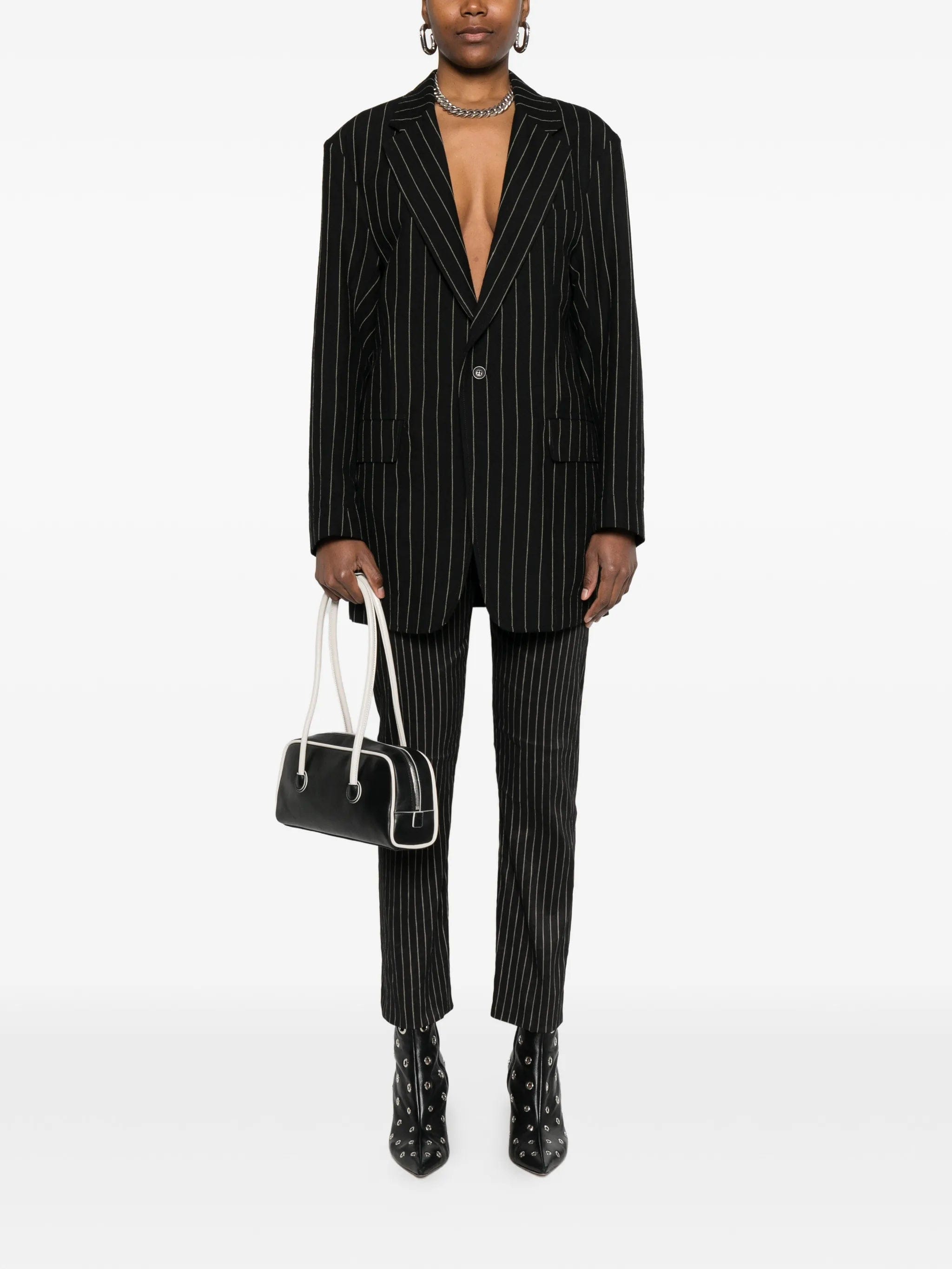 R13 striped trousers