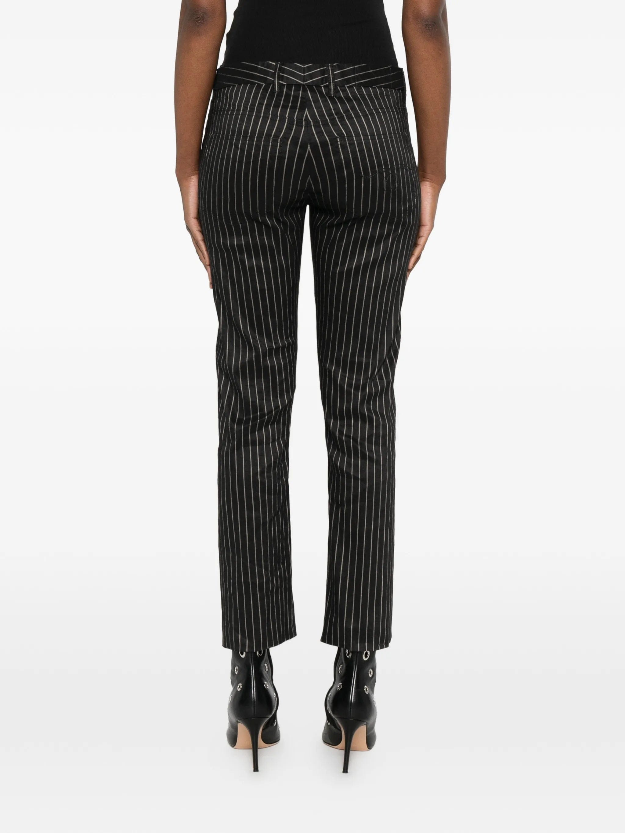 R13 striped trousers