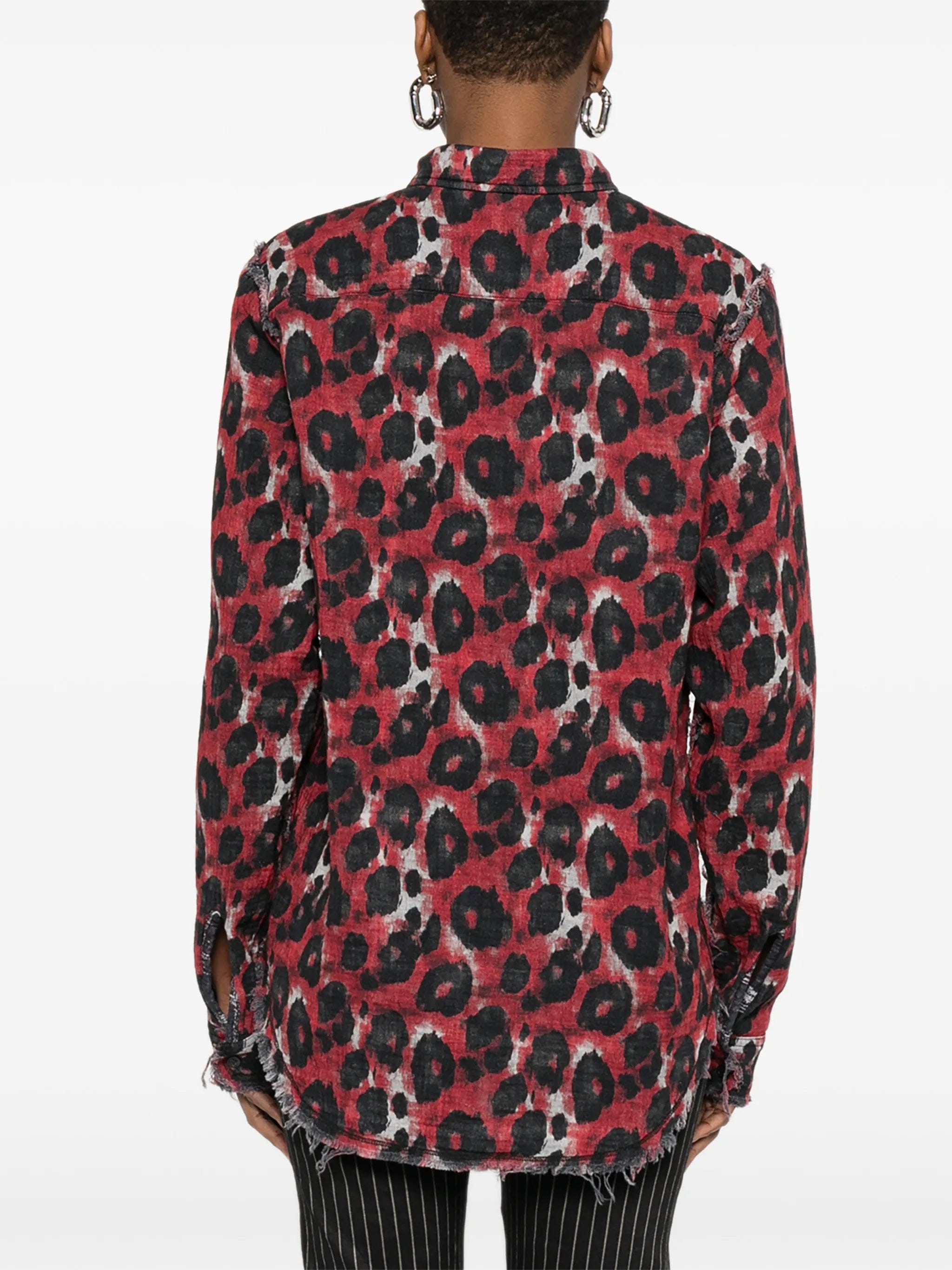 R13 plaid shredded seam shirt