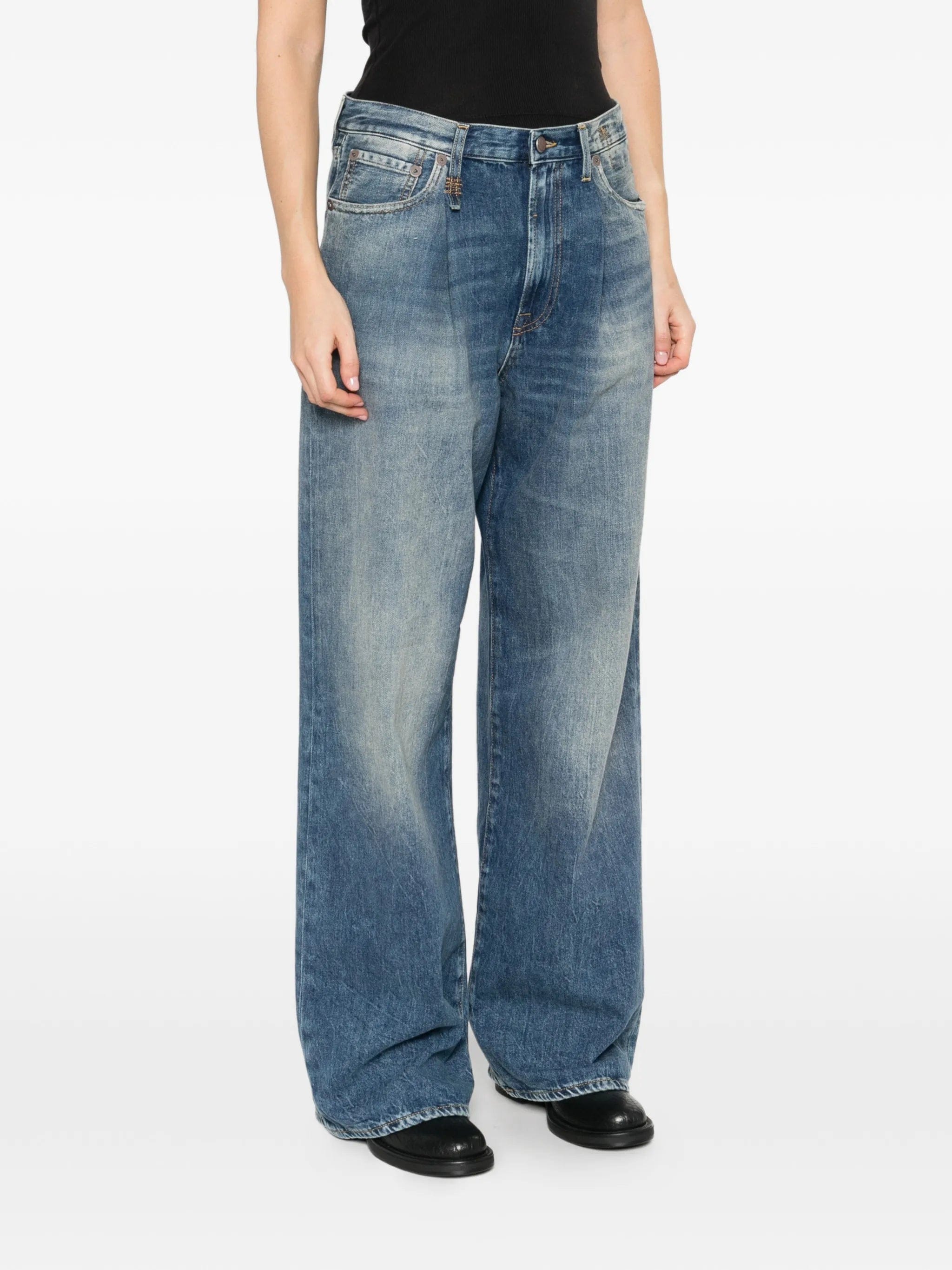R13 wide leg damon jeans