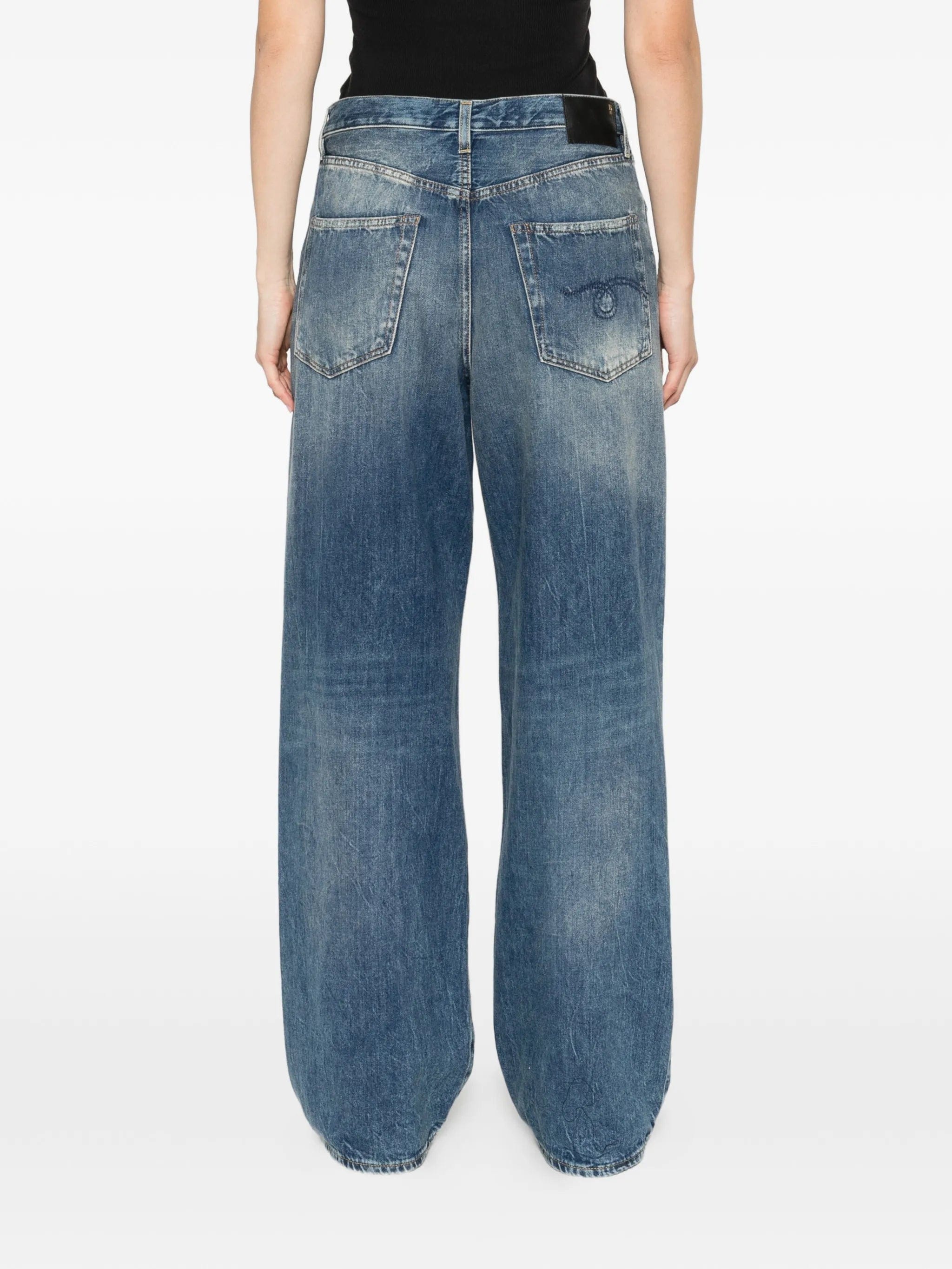 R13 wide leg damon jeans