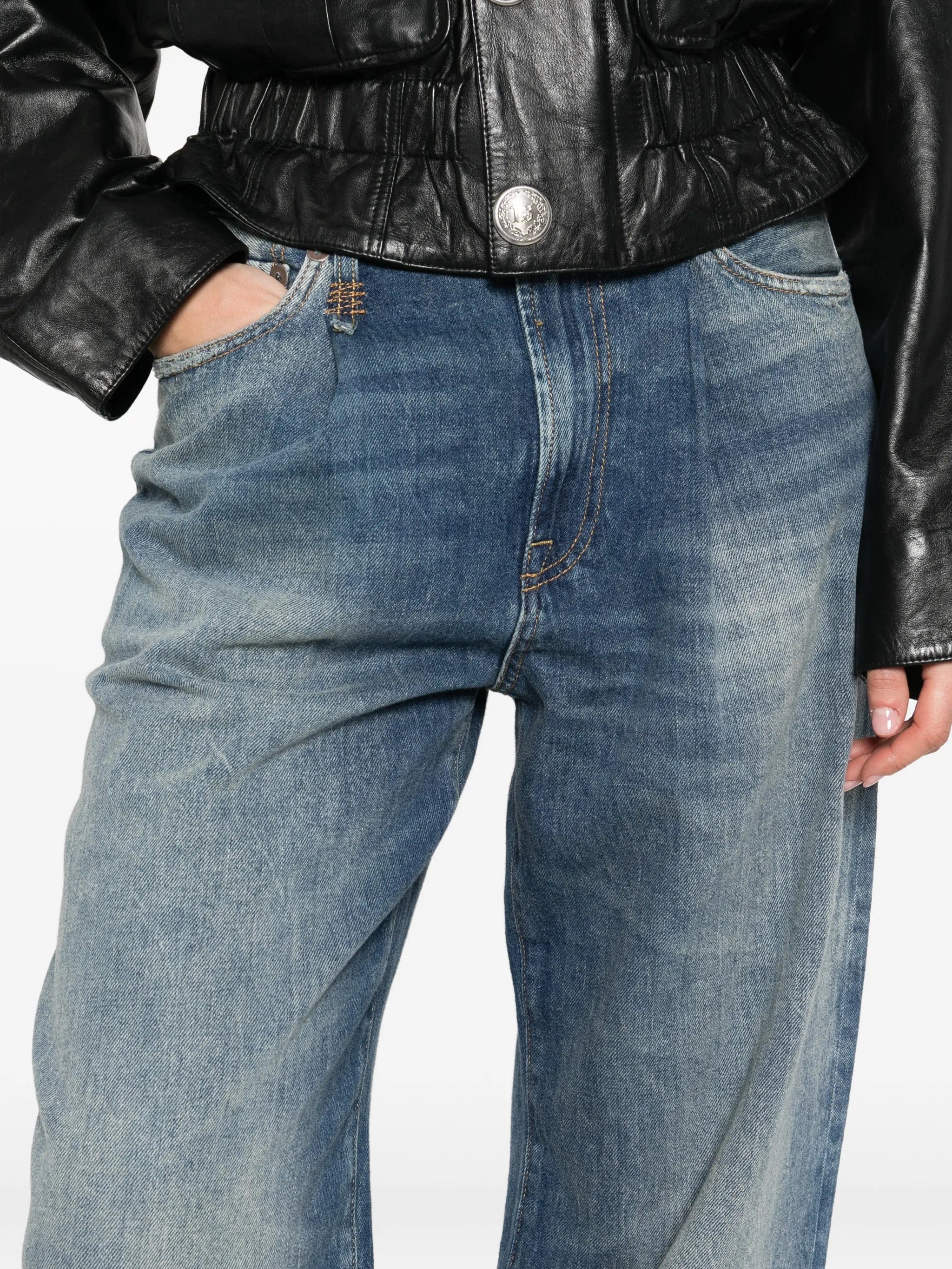 R13 wide leg damon jeans