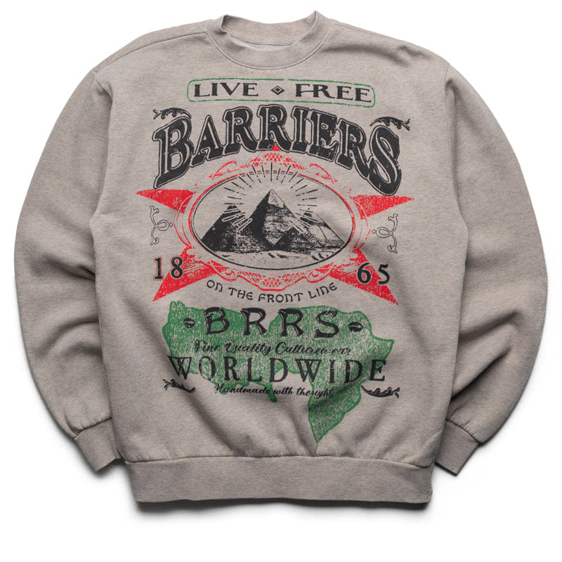 Barriers Worldwide On The Front Line Crewneck - Heather Grey