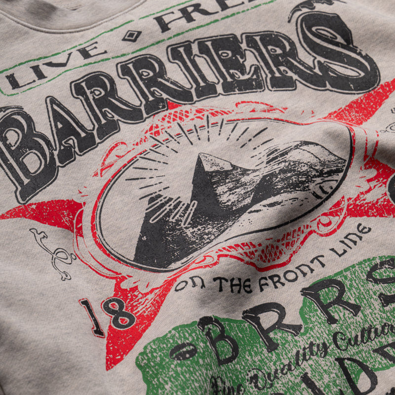 Barriers Worldwide On The Front Line Crewneck - Heather Grey