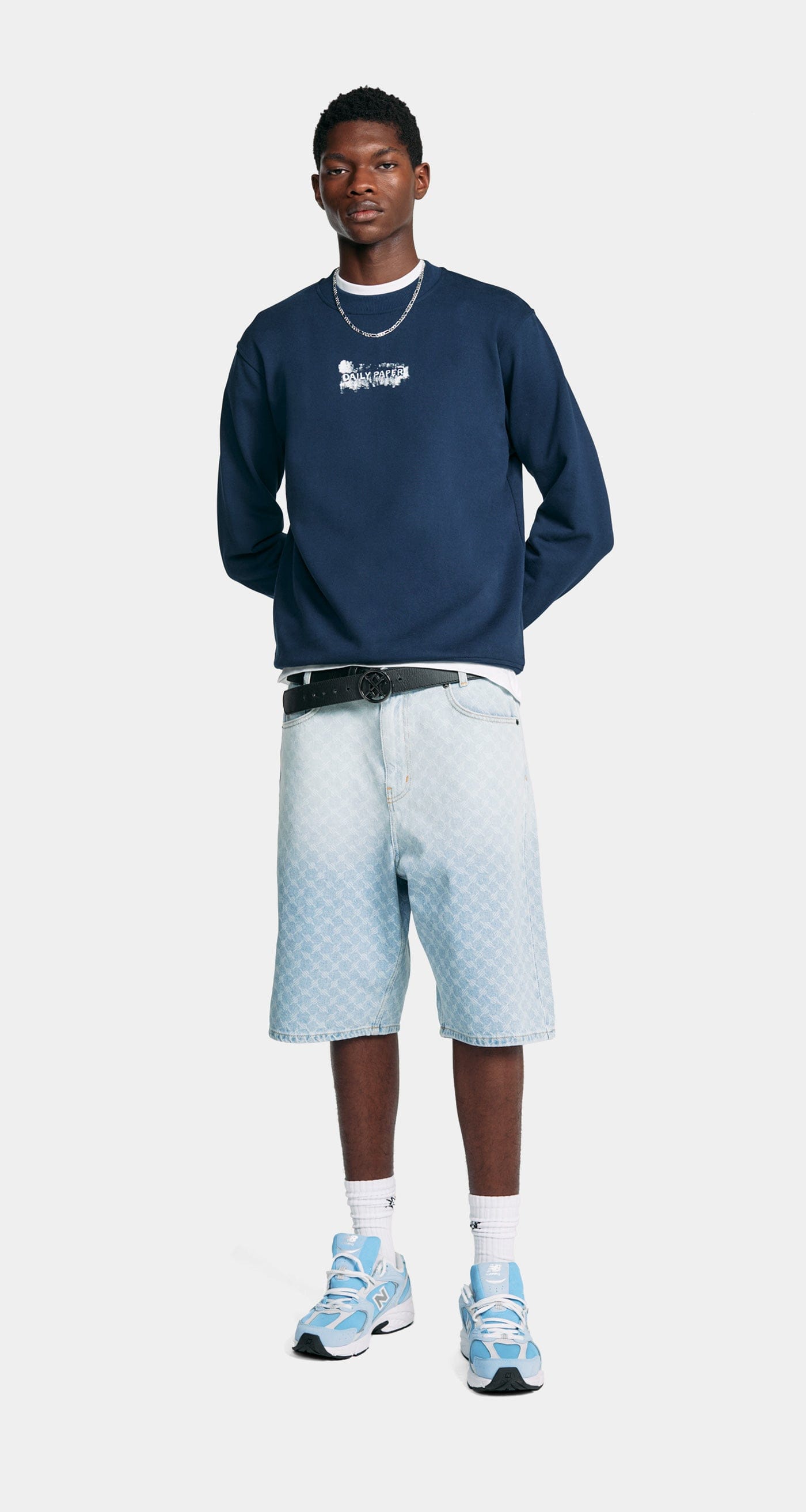 Blue Peagant Blue Scratch Logo Sweater