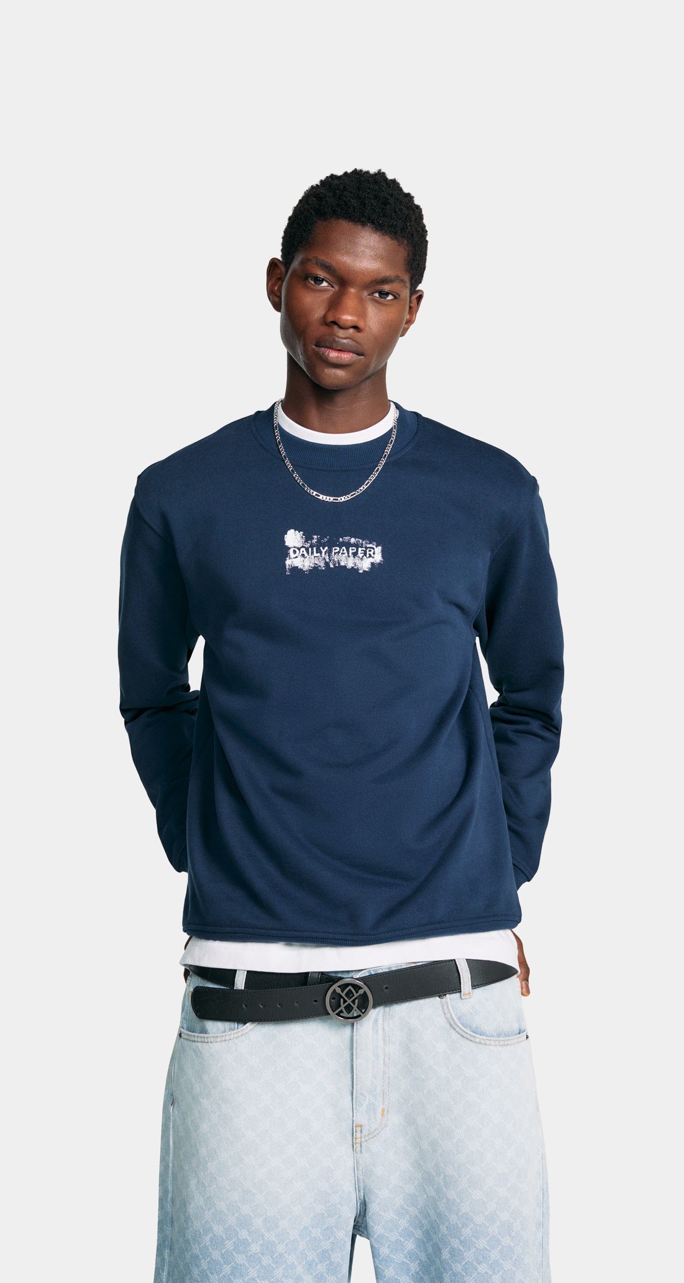 Blue Peagant Blue Scratch Logo Sweater