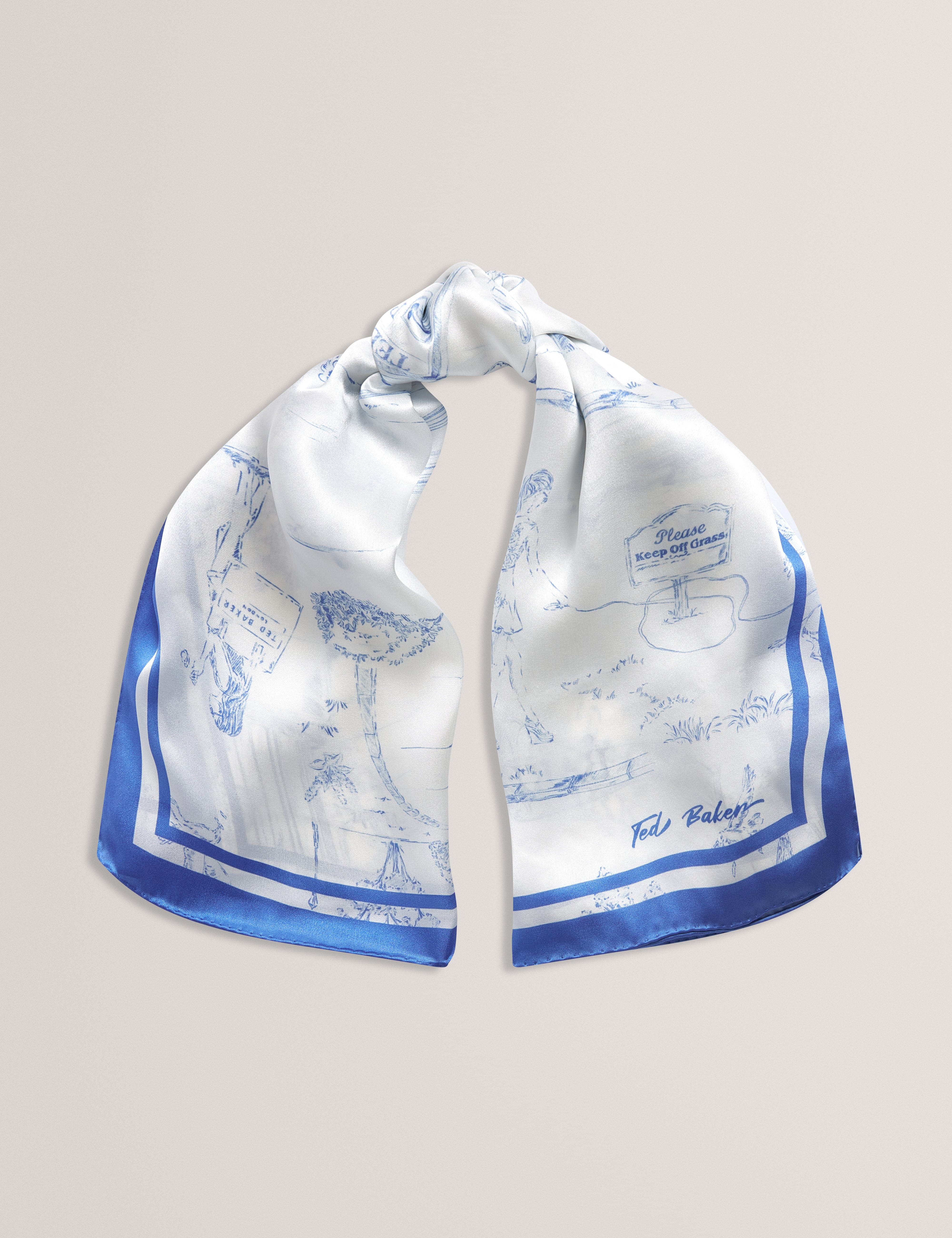 WHITE* Mauvie Printed Square Scarf White