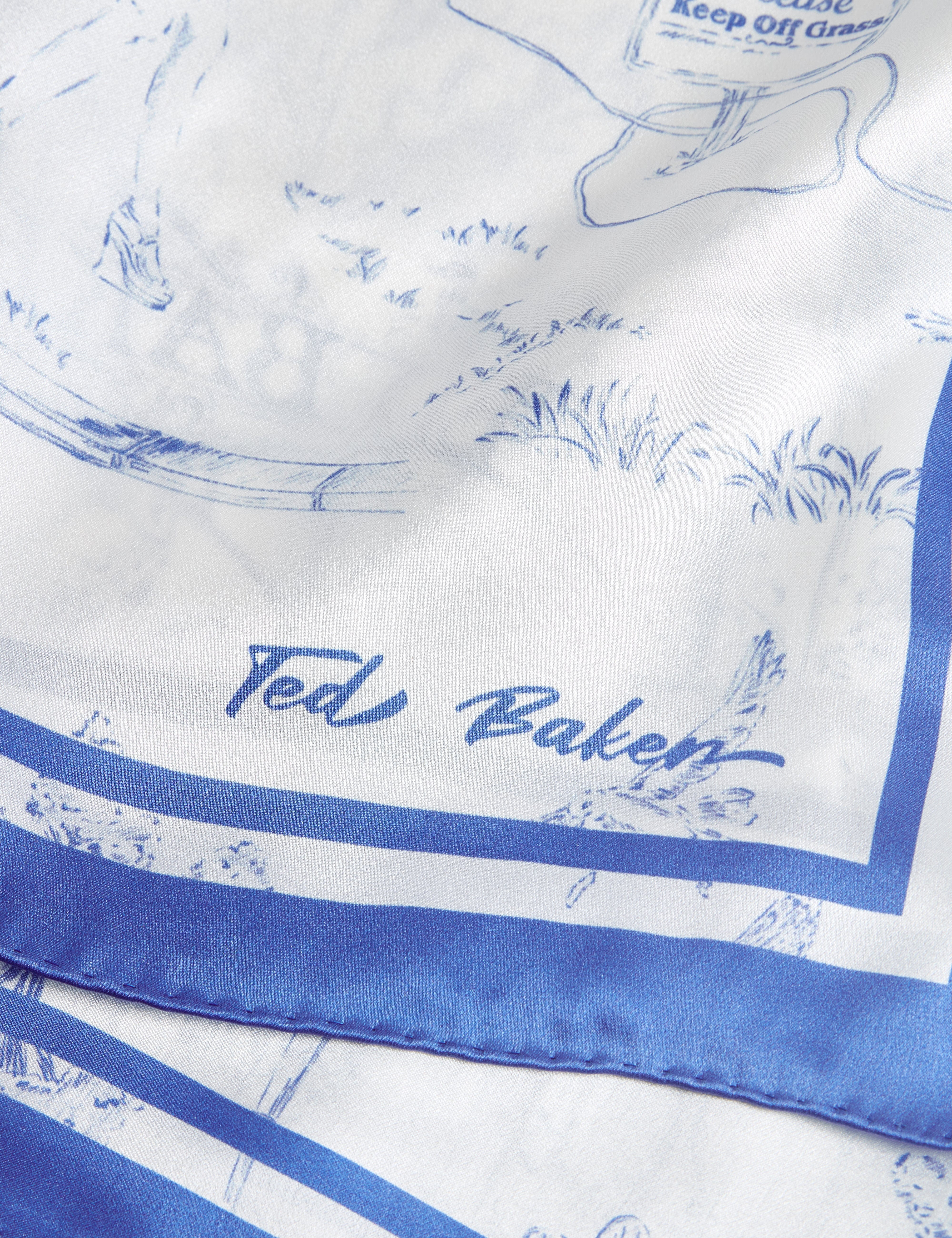 WHITE* Mauvie Printed Square Scarf White
