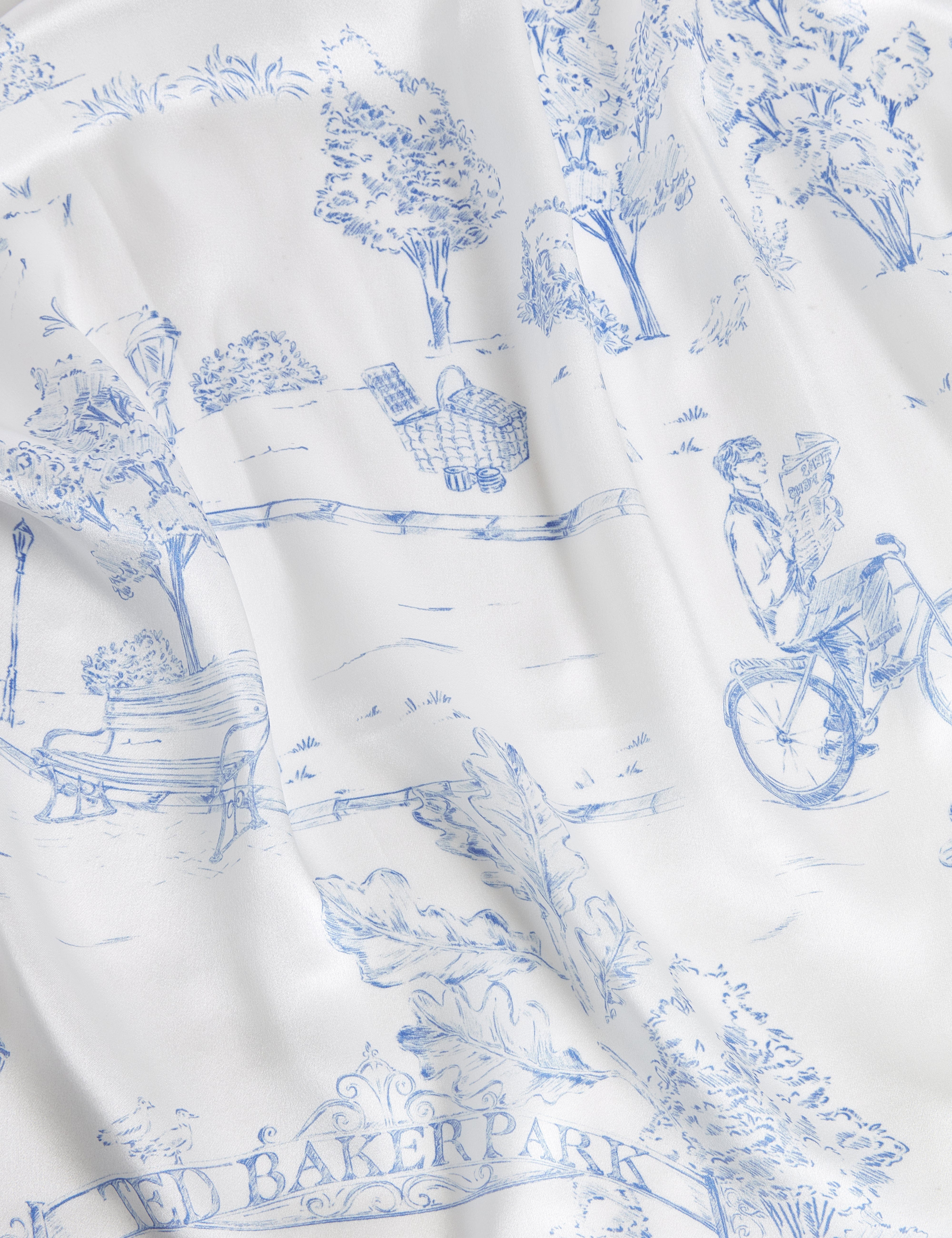 WHITE* Mauvie Printed Square Scarf White