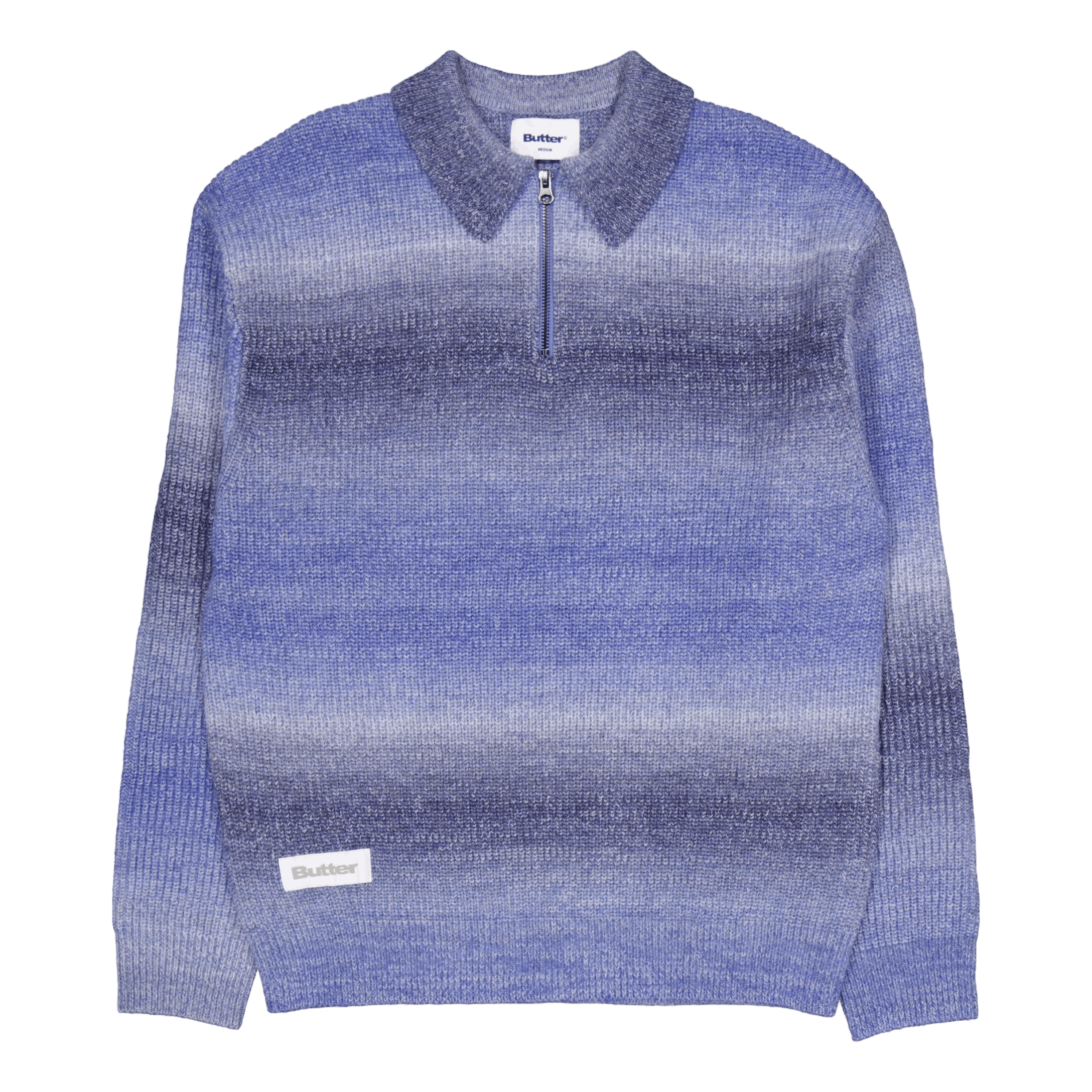 Butter Goods Beams 1/4 Zip Knit Polo Blue