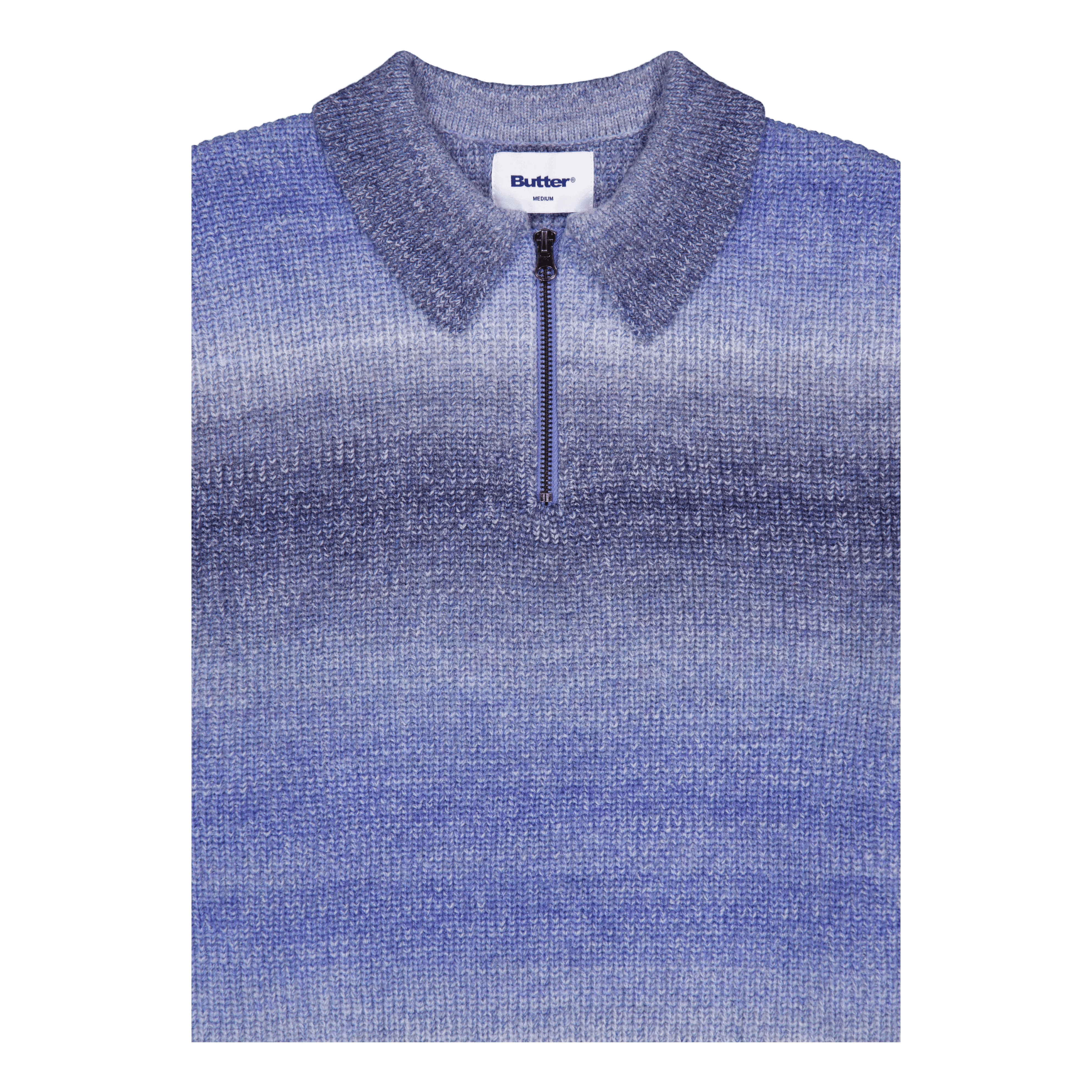 Butter Goods Beams 1/4 Zip Knit Polo Blue