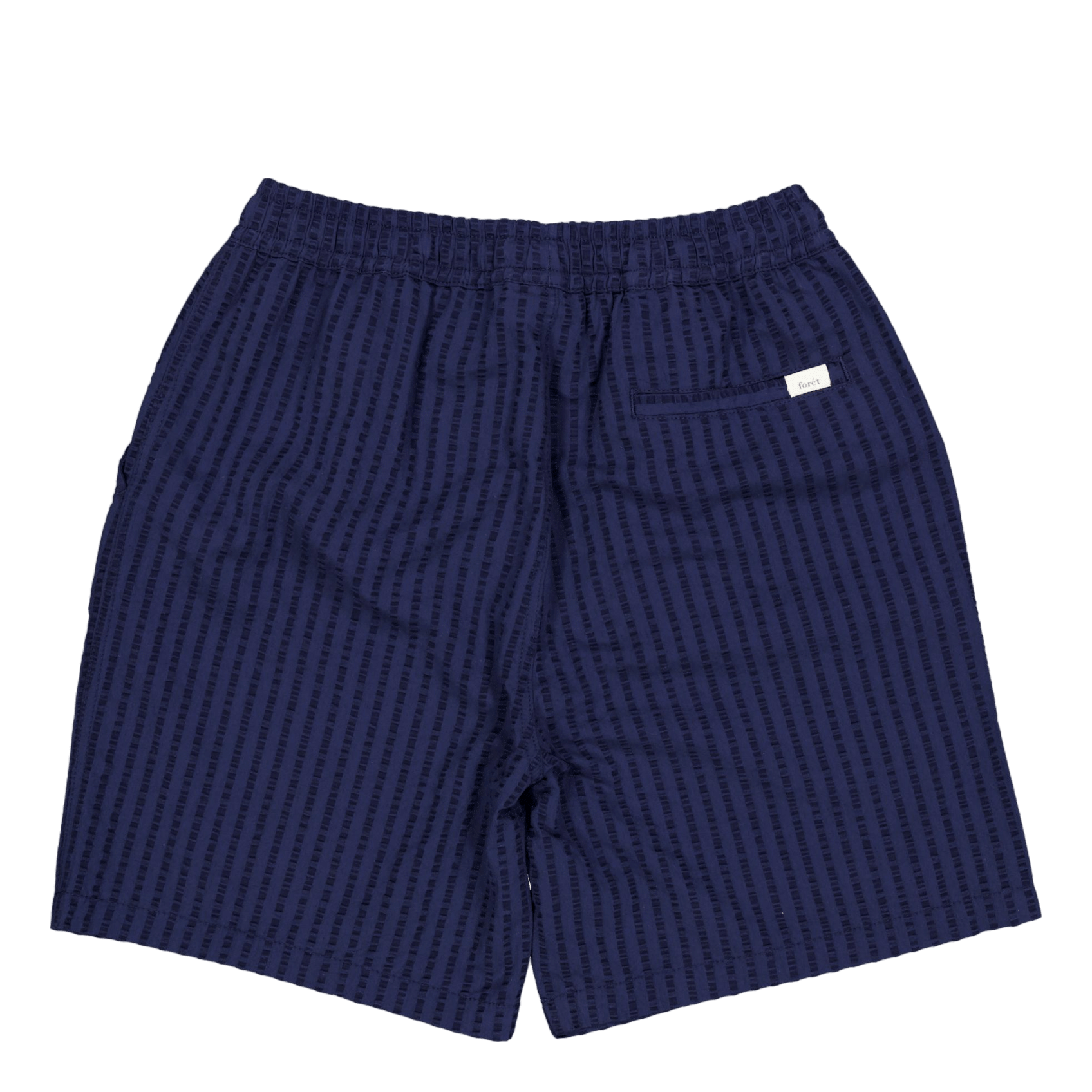Forét Vole Seersucker Shorts Navy