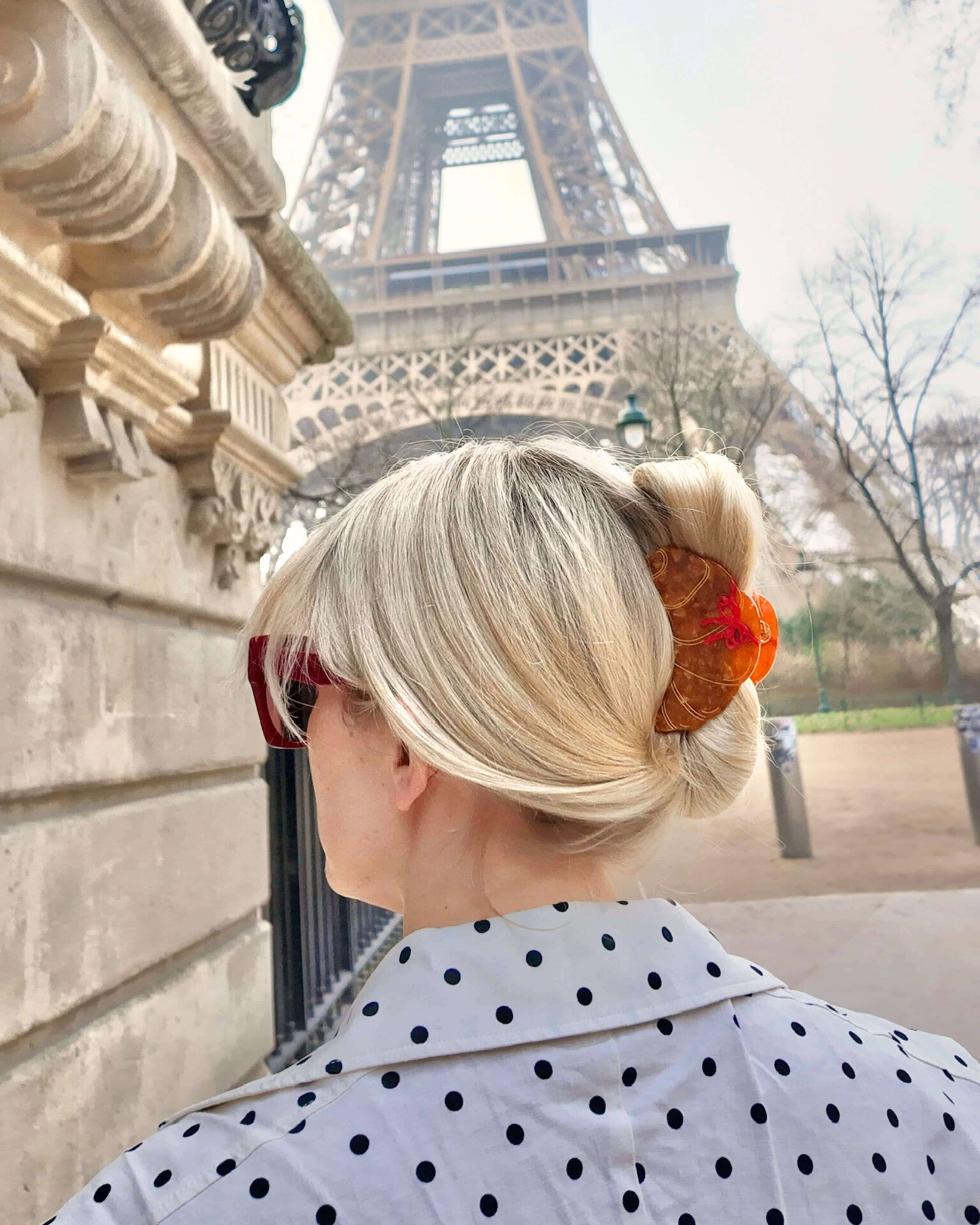 Solar Eclipse Hand Painted Croissant Claw Clip