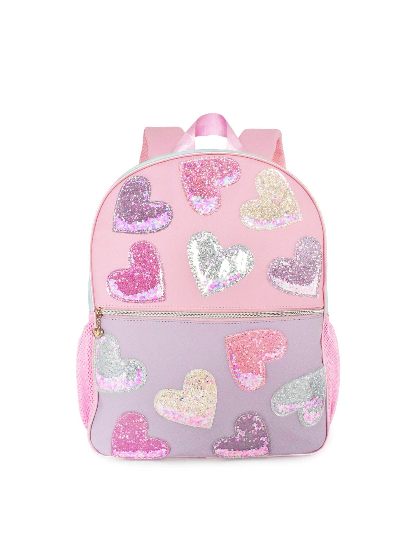 OMG Accessories Kids' Heart Glitters Large Backpack and Pencil Case Multi