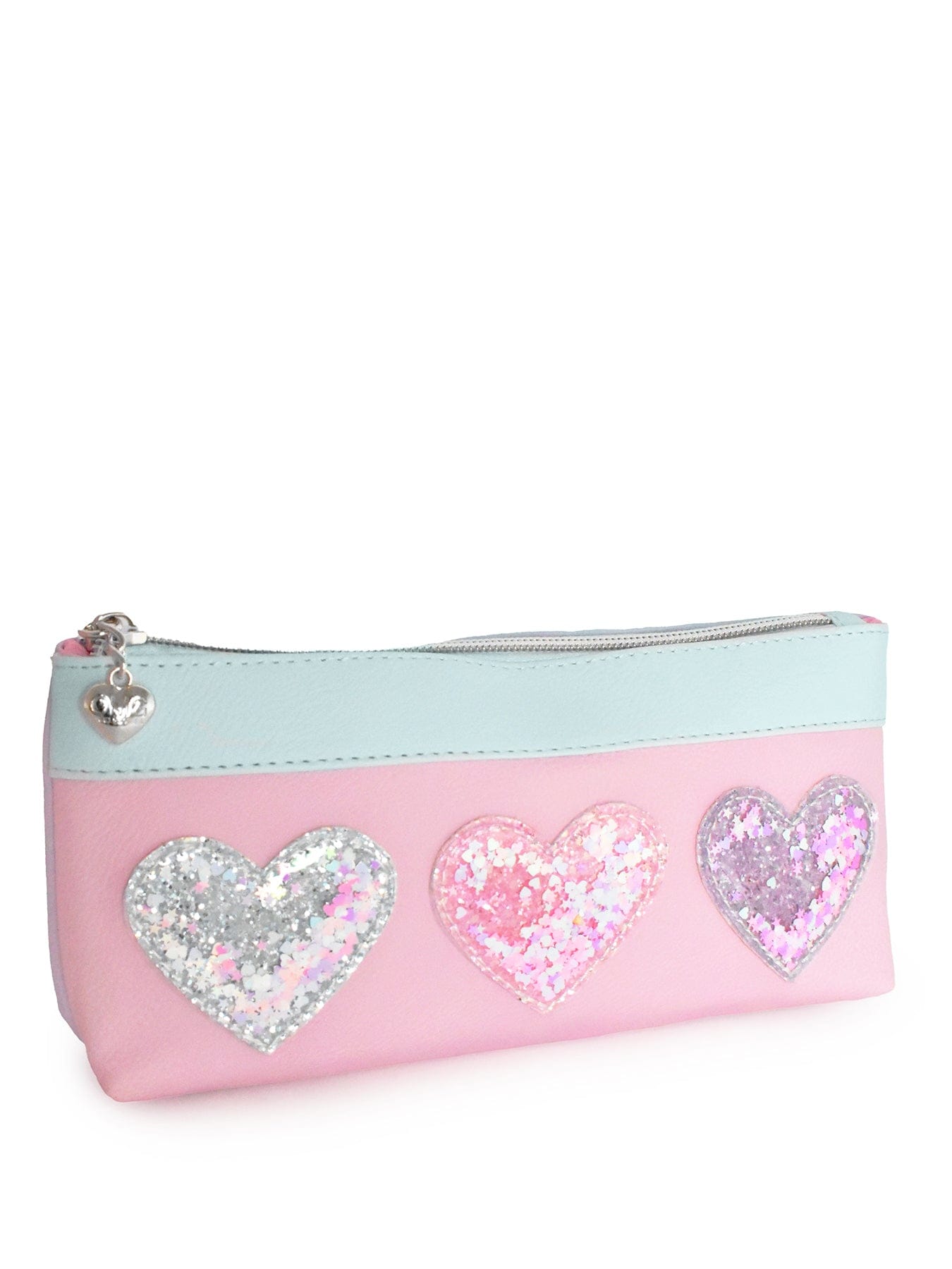 OMG Accessories Kids' Heart Glitters Large Backpack and Pencil Case Multi