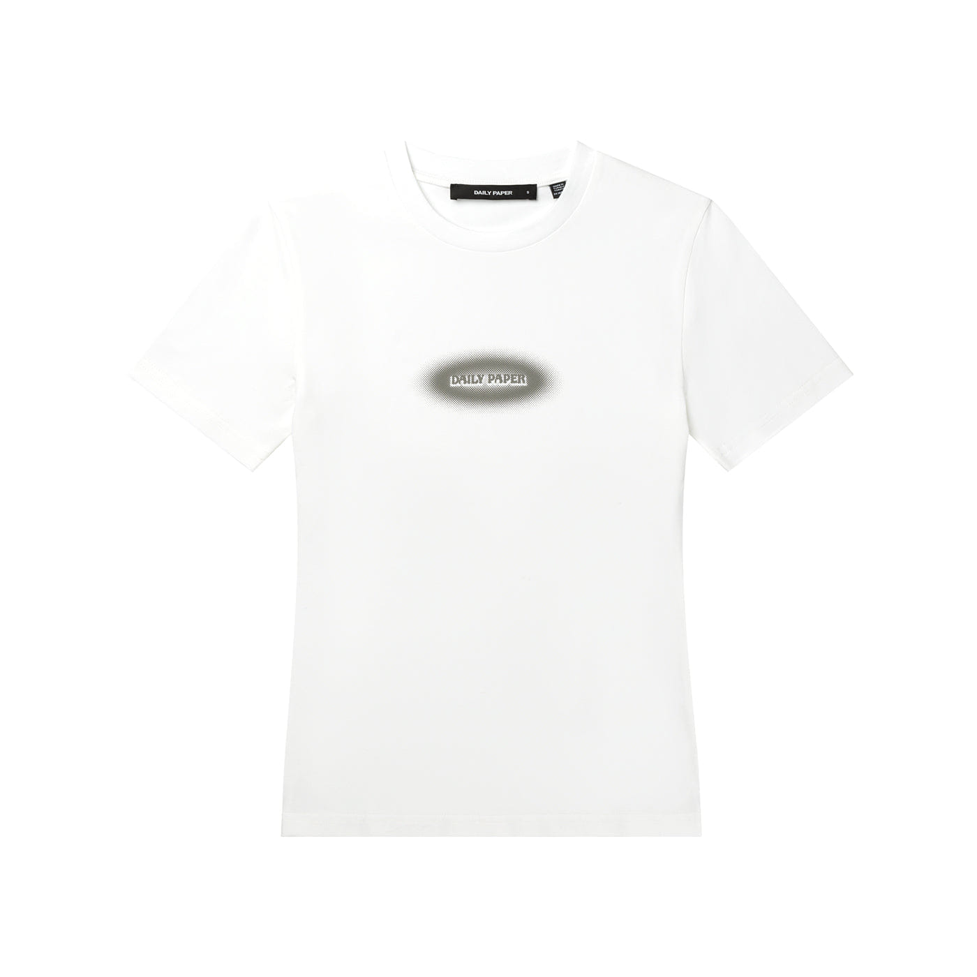 White Dotted Type Fitted T - Shirt