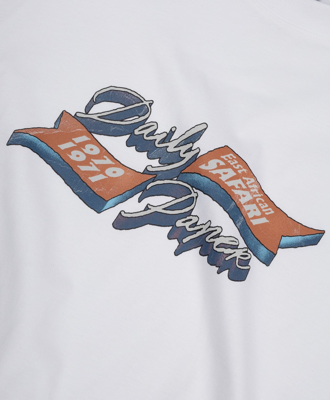 White 3D Script SS T - Shirt