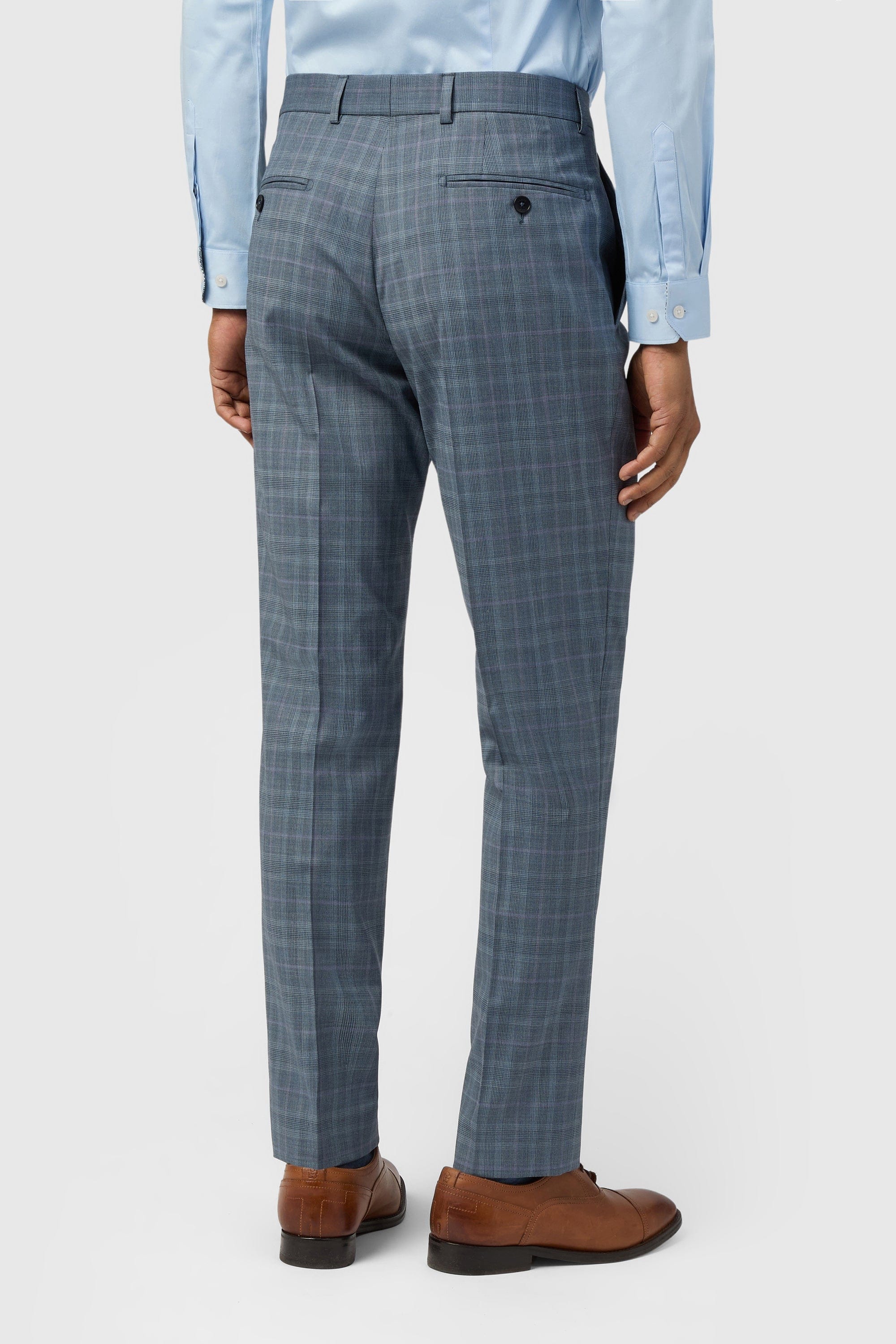 Blue Kotor - Blue Rose Check Trs Blue