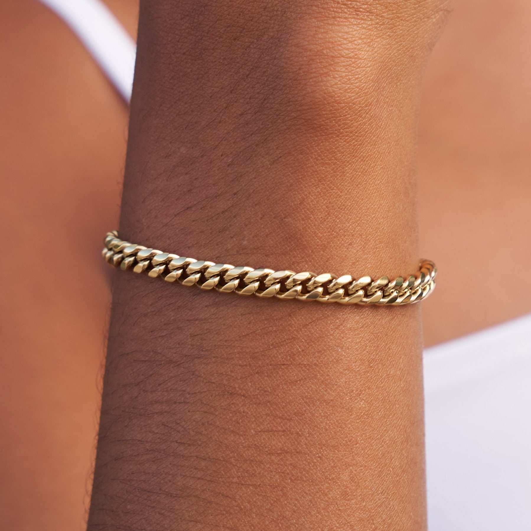 GLD Women Miami Cuban Necklace + Bracelet Gift Bundle in Yellow Gold - 5 mm