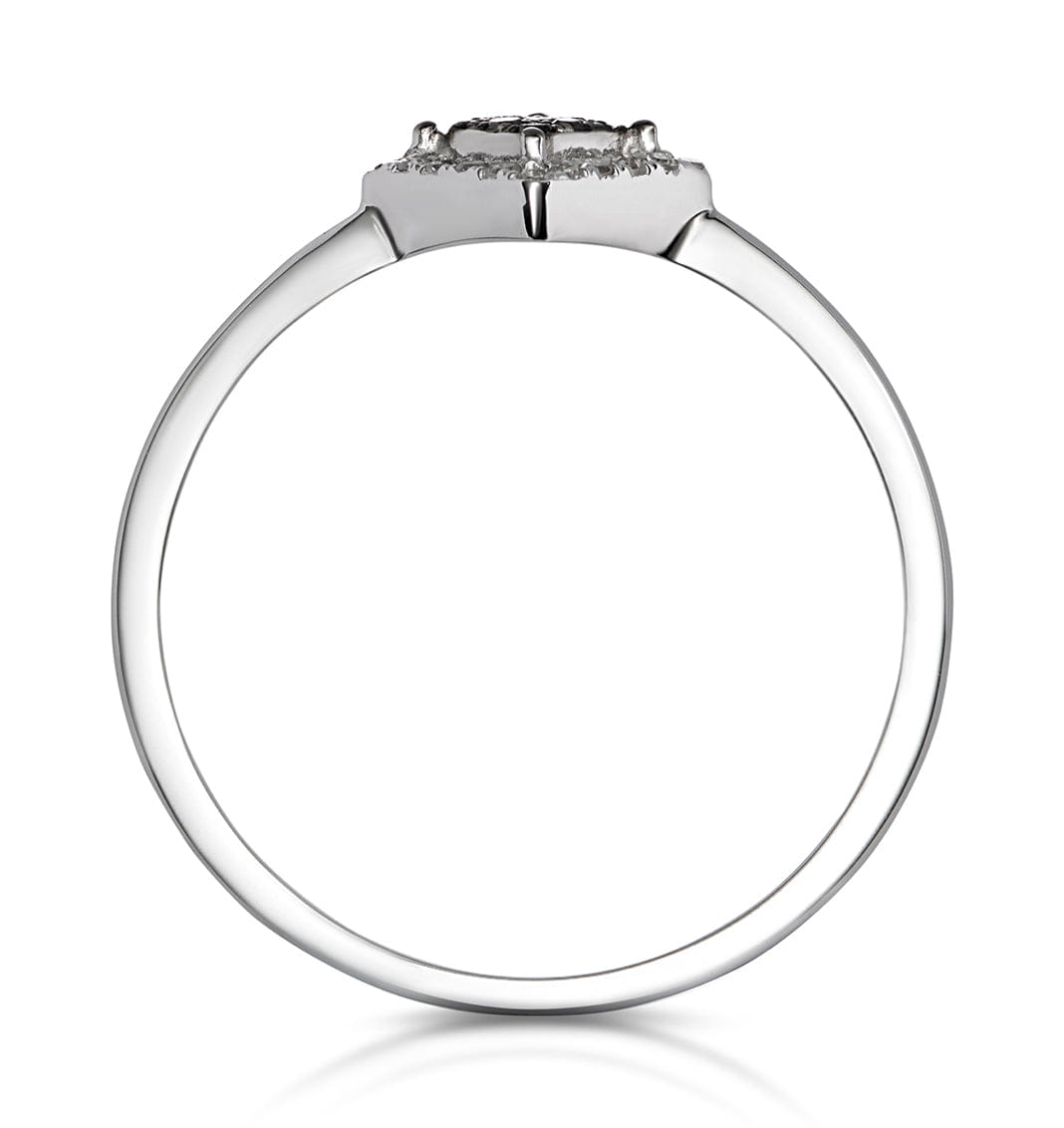 Diamond and Black Diamond Stellato Squares Ring in 9K White Gold