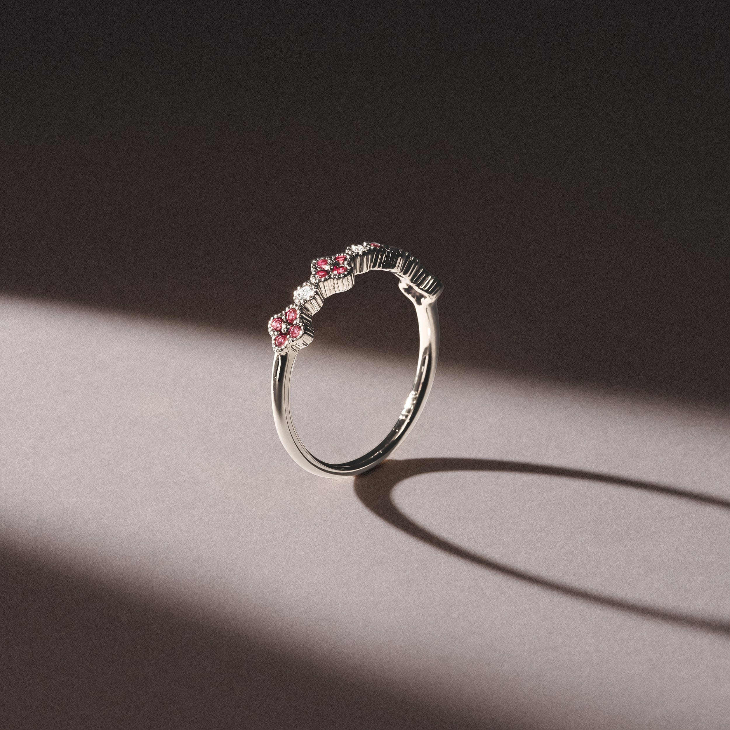 Alegria 0.18ct Lab Ruby 4 Clover Ring in Sterling Silver