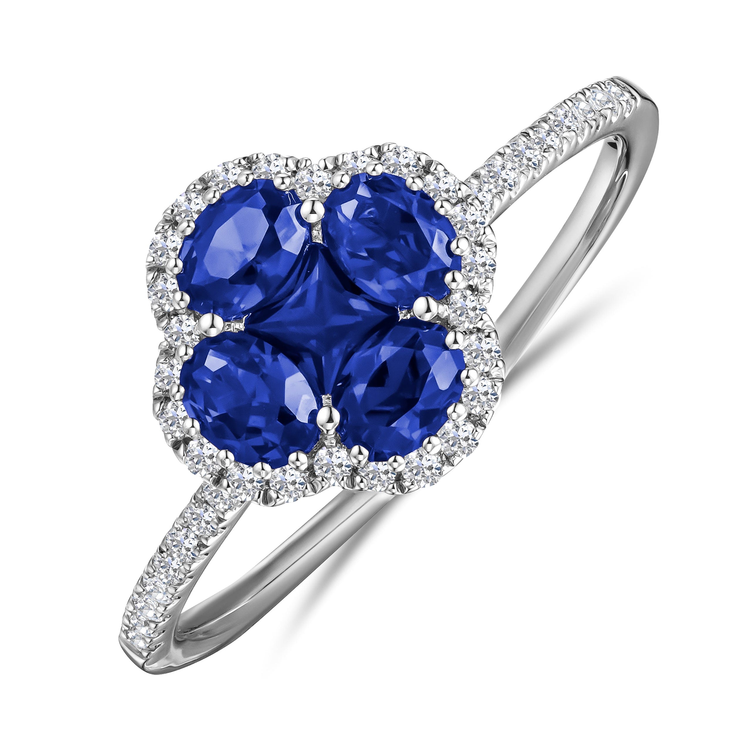 Alegria 1.00ct Lab Sapphire Halo Ring in Sterling Silver