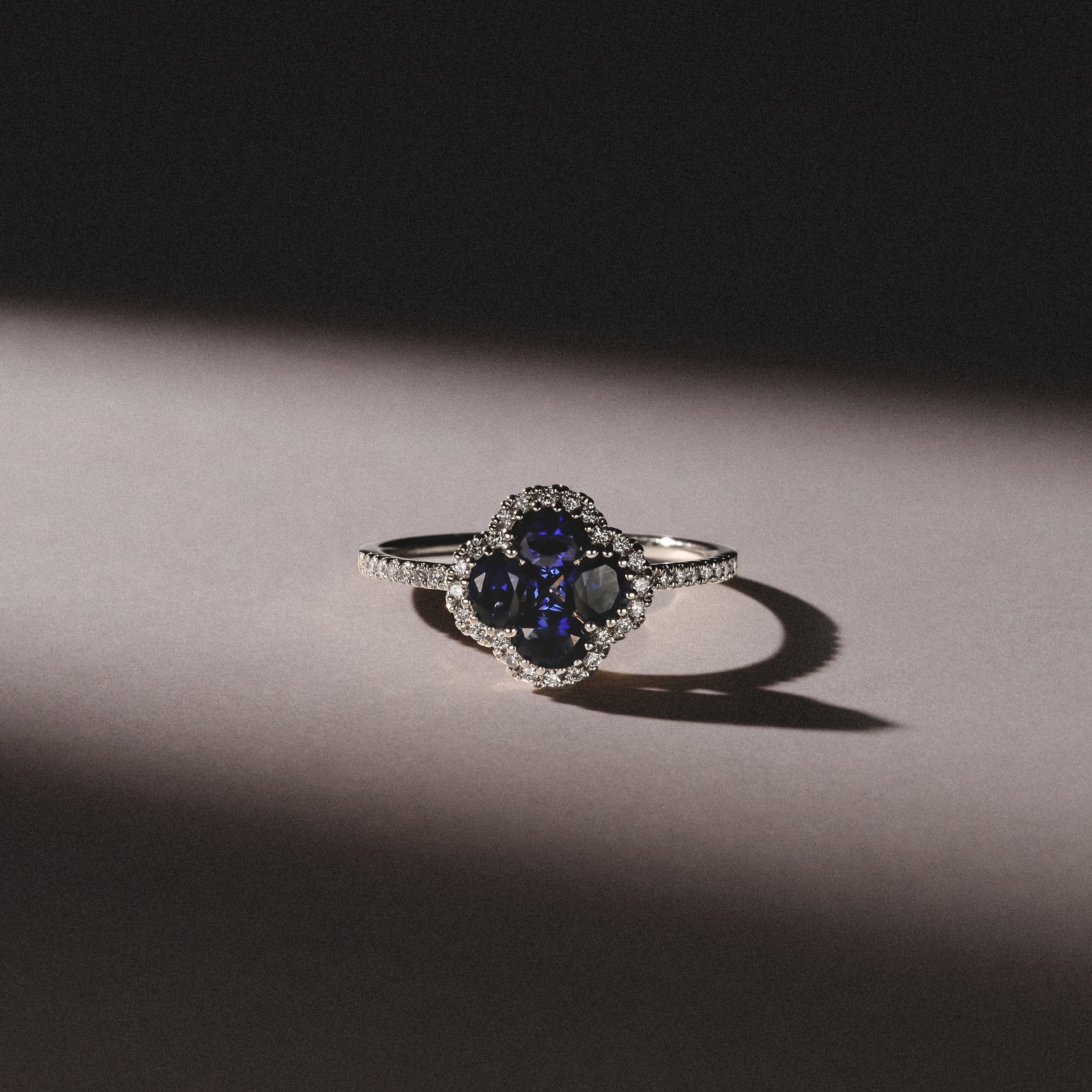 Alegria 1.00ct Lab Sapphire Halo Ring in Sterling Silver