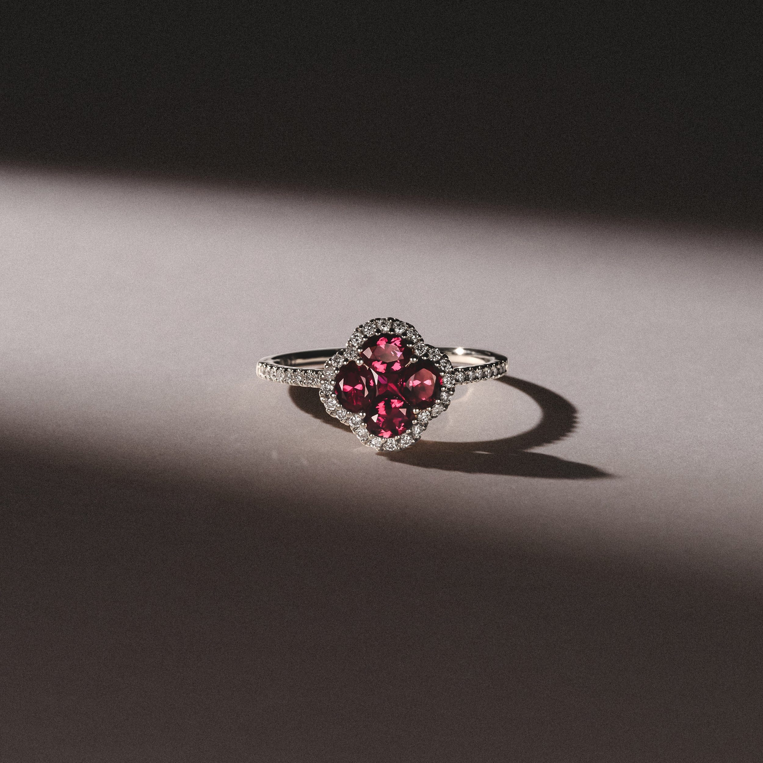 Alegria 0.85ct Lab Ruby Halo Ring in Sterling Silver
