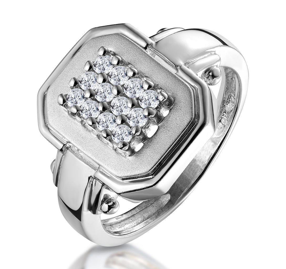 Diamond 0.25ct Diamond Pave Ring in 9K White Gold - SIZE M 1/2