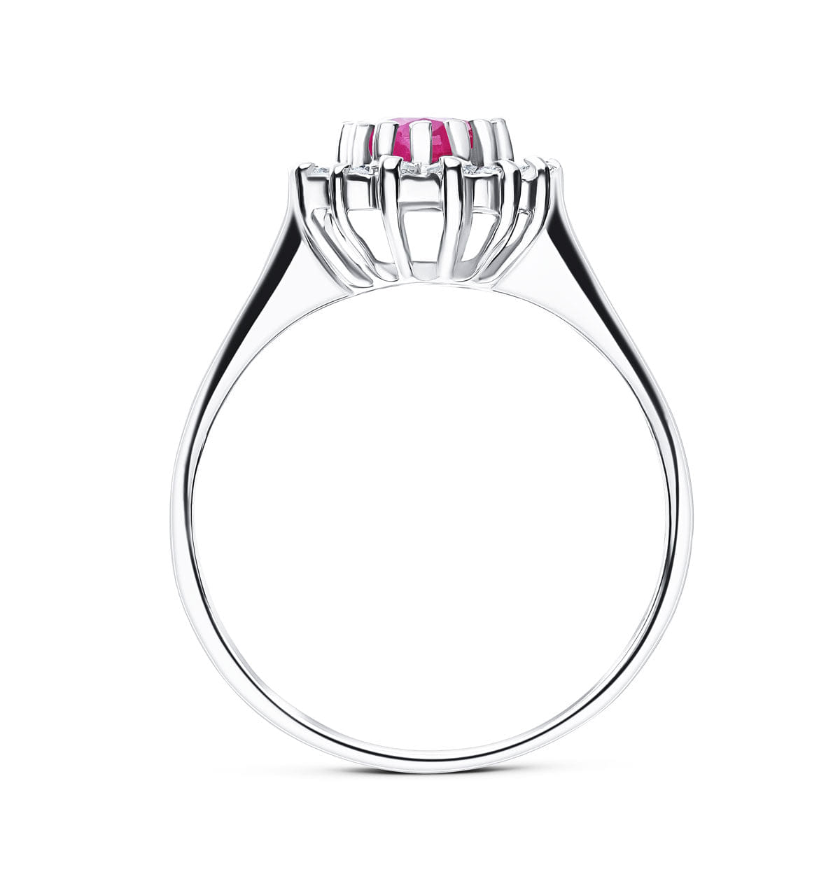 Diamond Ruby 0.95ct And Diamond 9K White Gold Ring