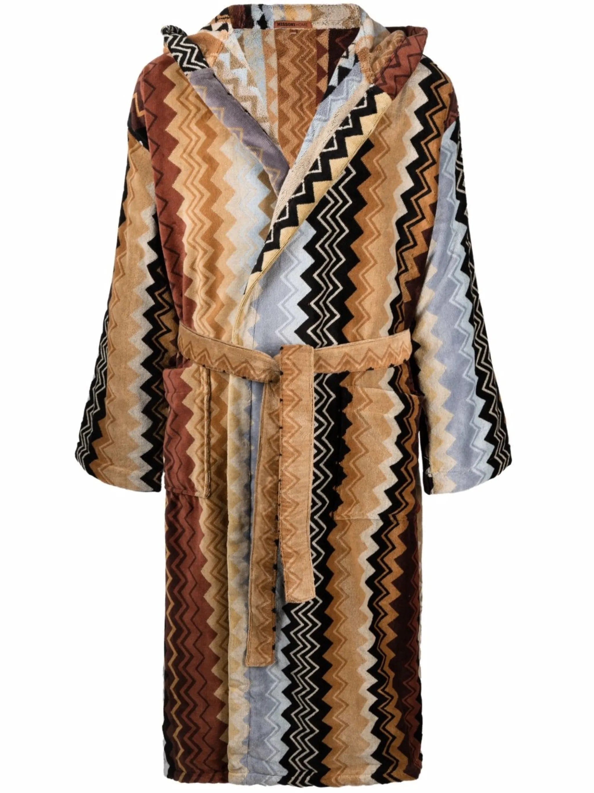 Missoni Home Giacomo belted hooded bathrobe