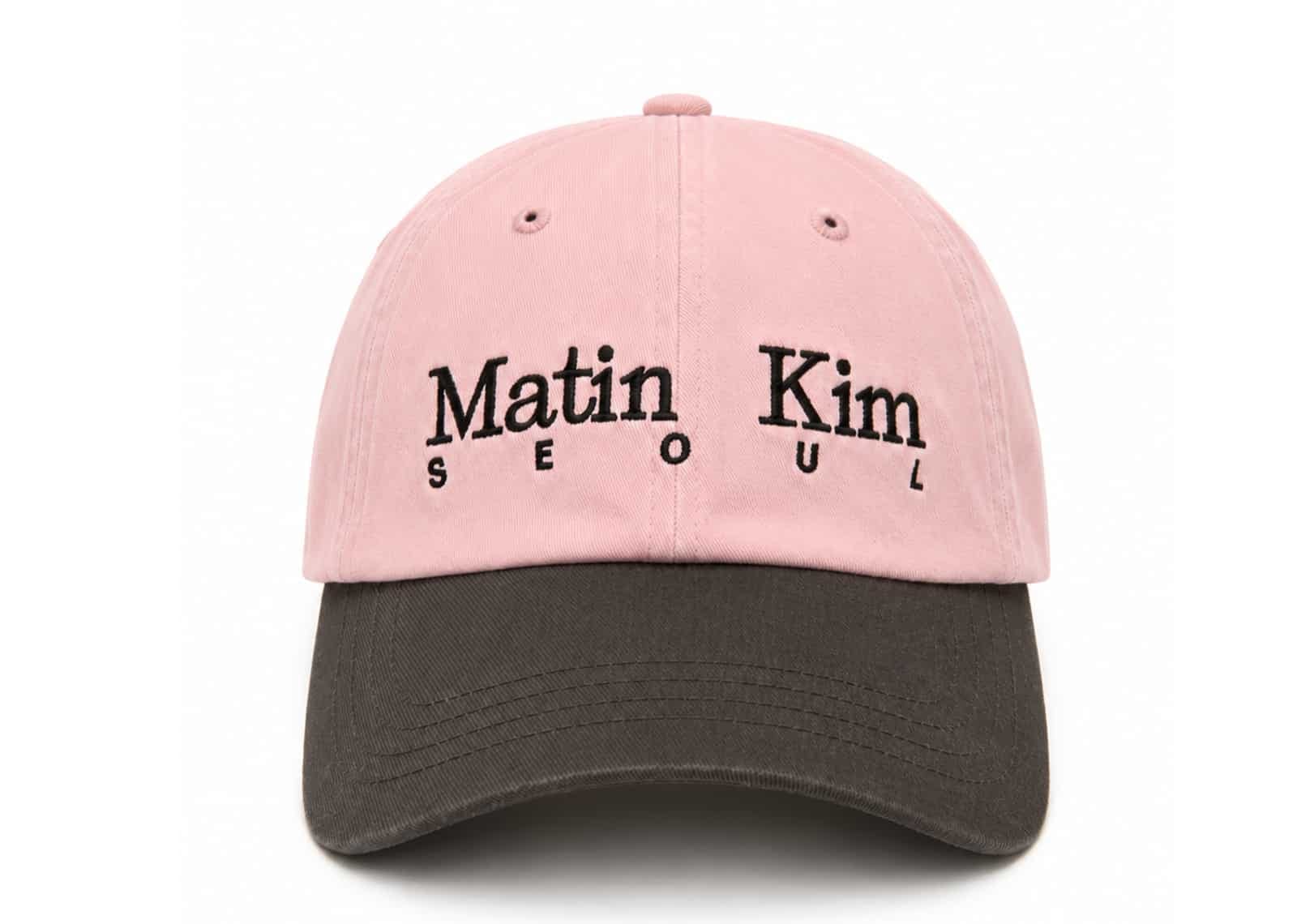 Matin Kim Seoul Logo Two Tone Big Ball Cap in Indian Pink HT404