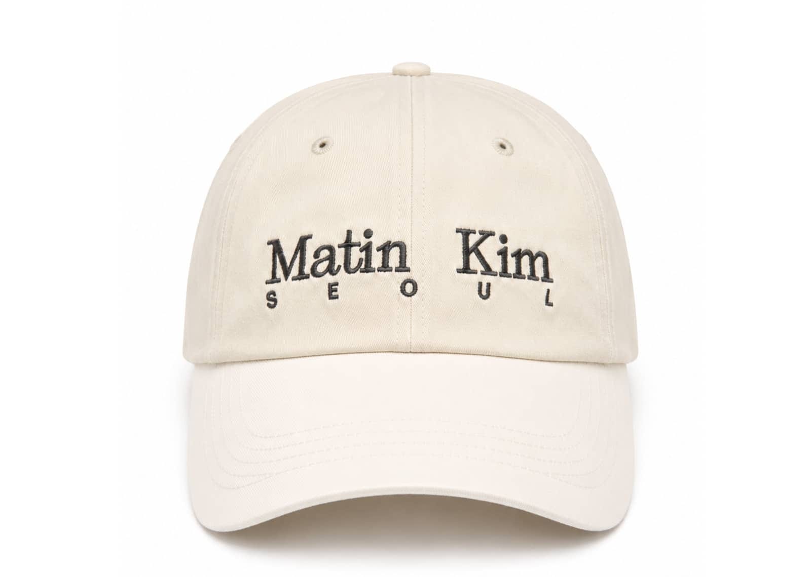 Matin Kim Seoul Logo Point Big Ball Cap Light Beige HT401