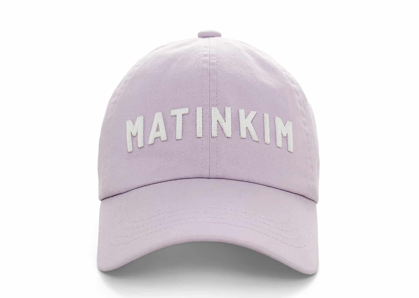Matin Kim Applique Felt Logo Ball Cap Pink HT011