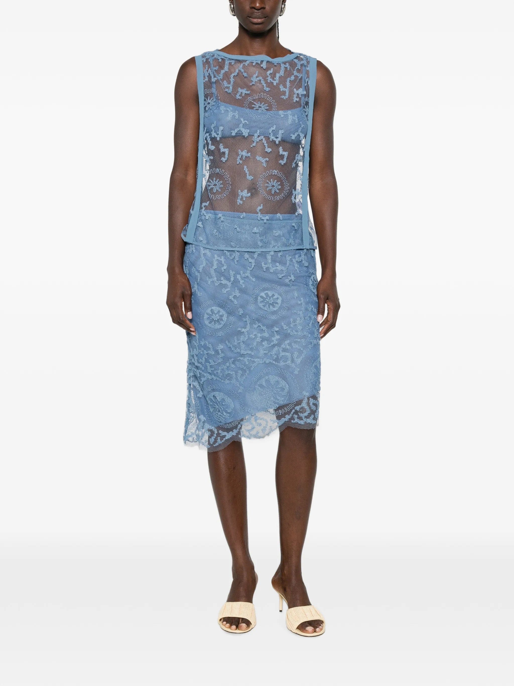 SIR. Leif mesh midi skirt