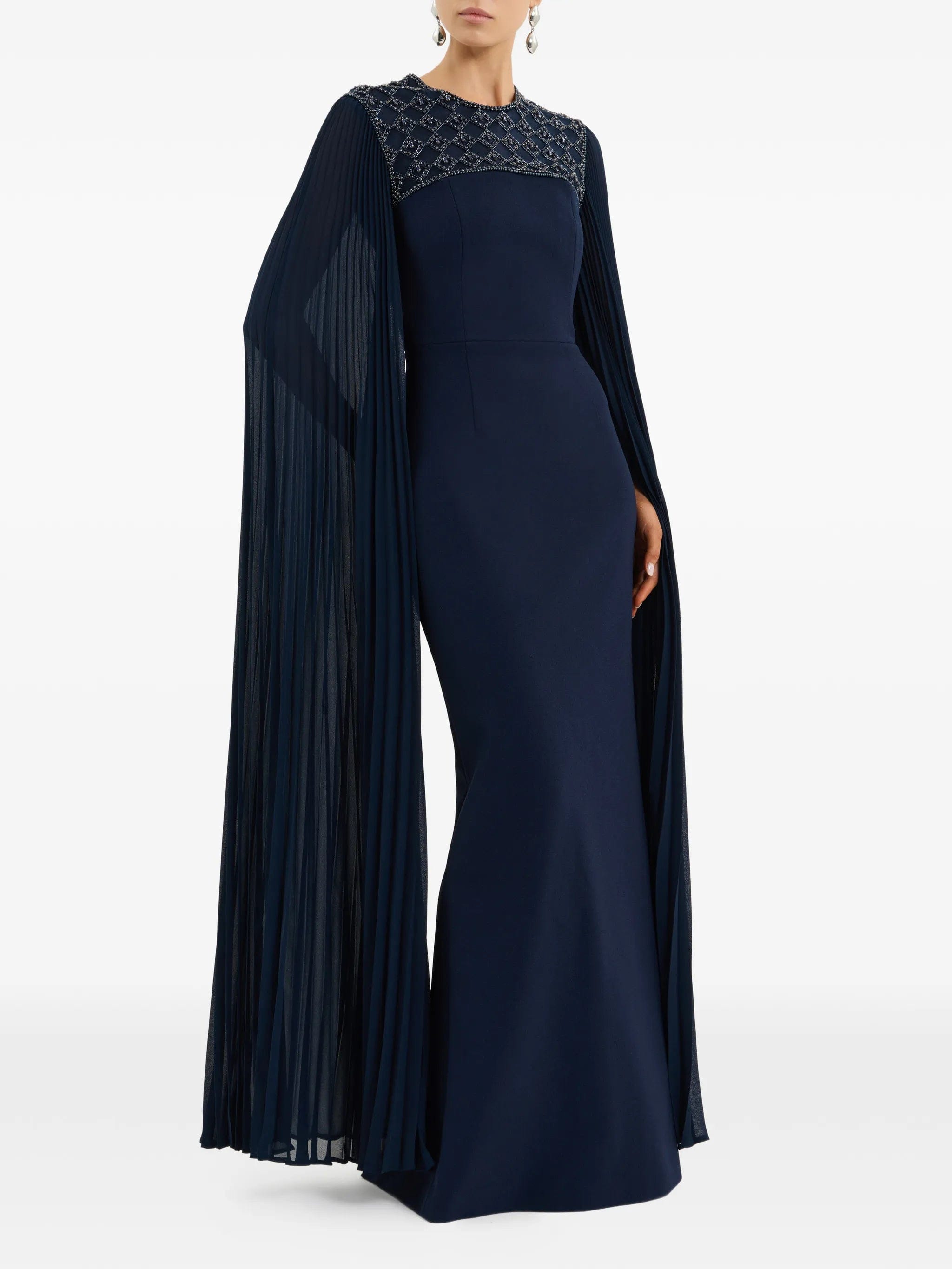 Rebecca Vallance Memphis embellished pleated gown