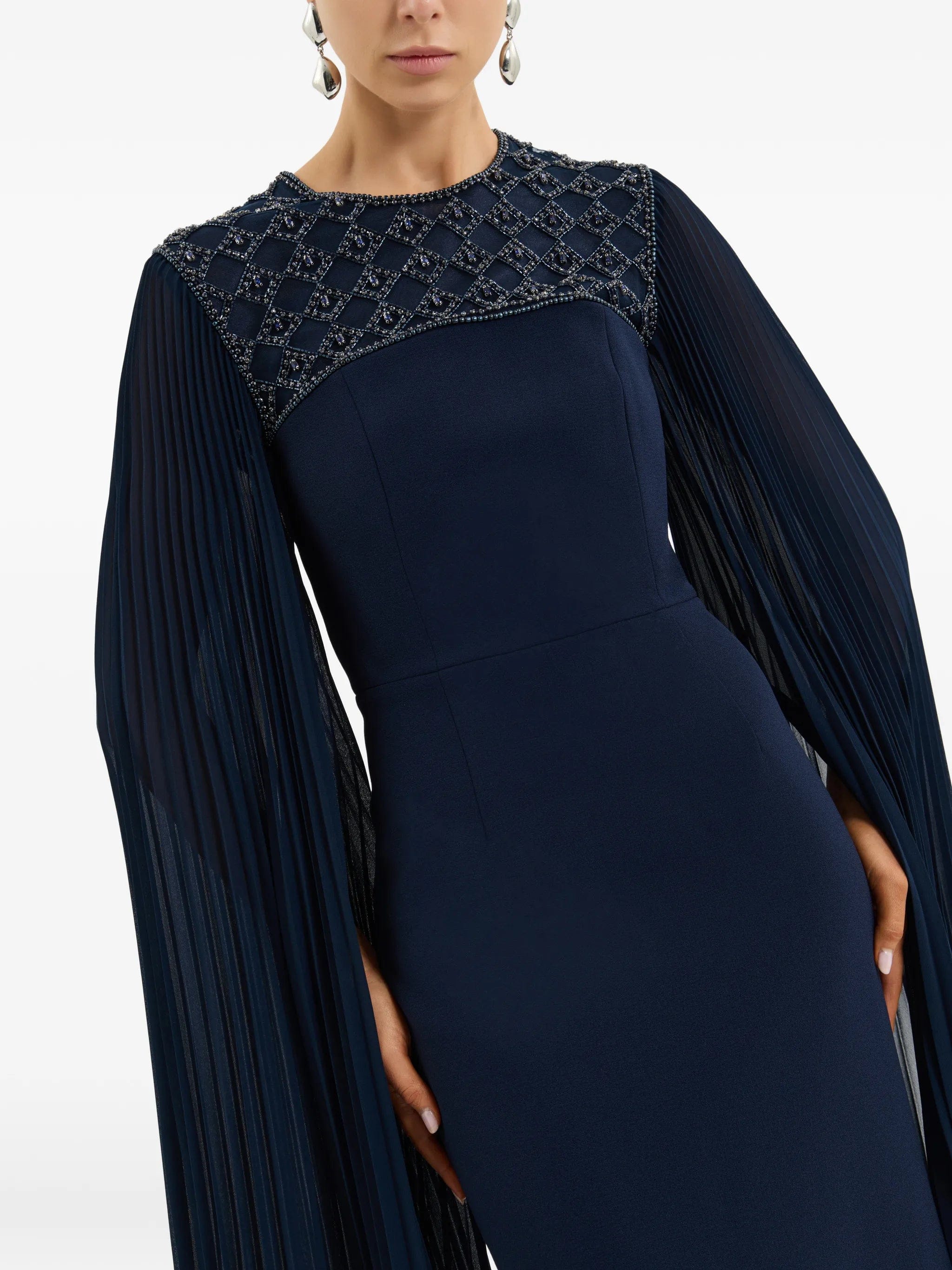 Rebecca Vallance Memphis embellished pleated gown