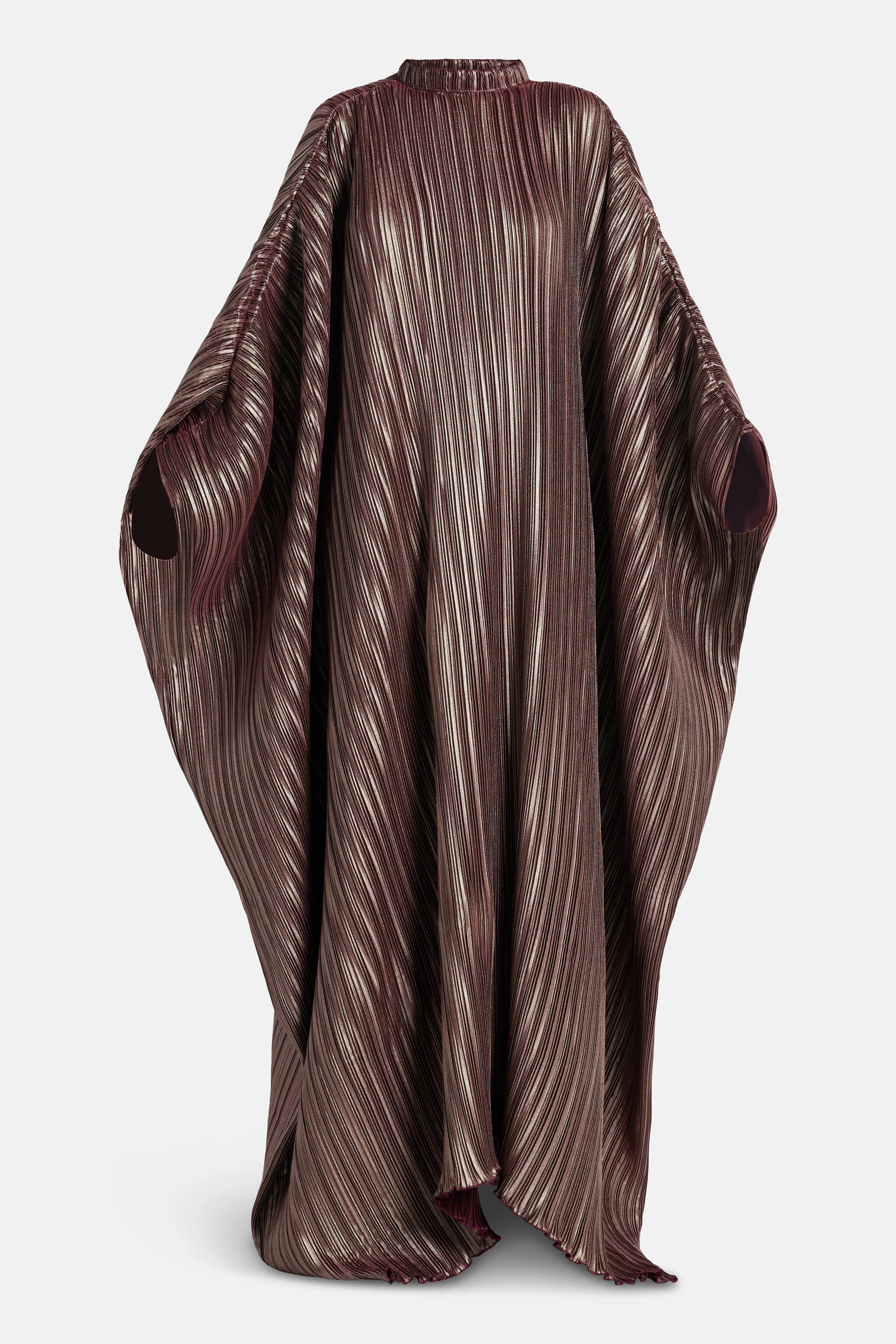 L’IDÉE Sahara Pleated Kaftan in Silver