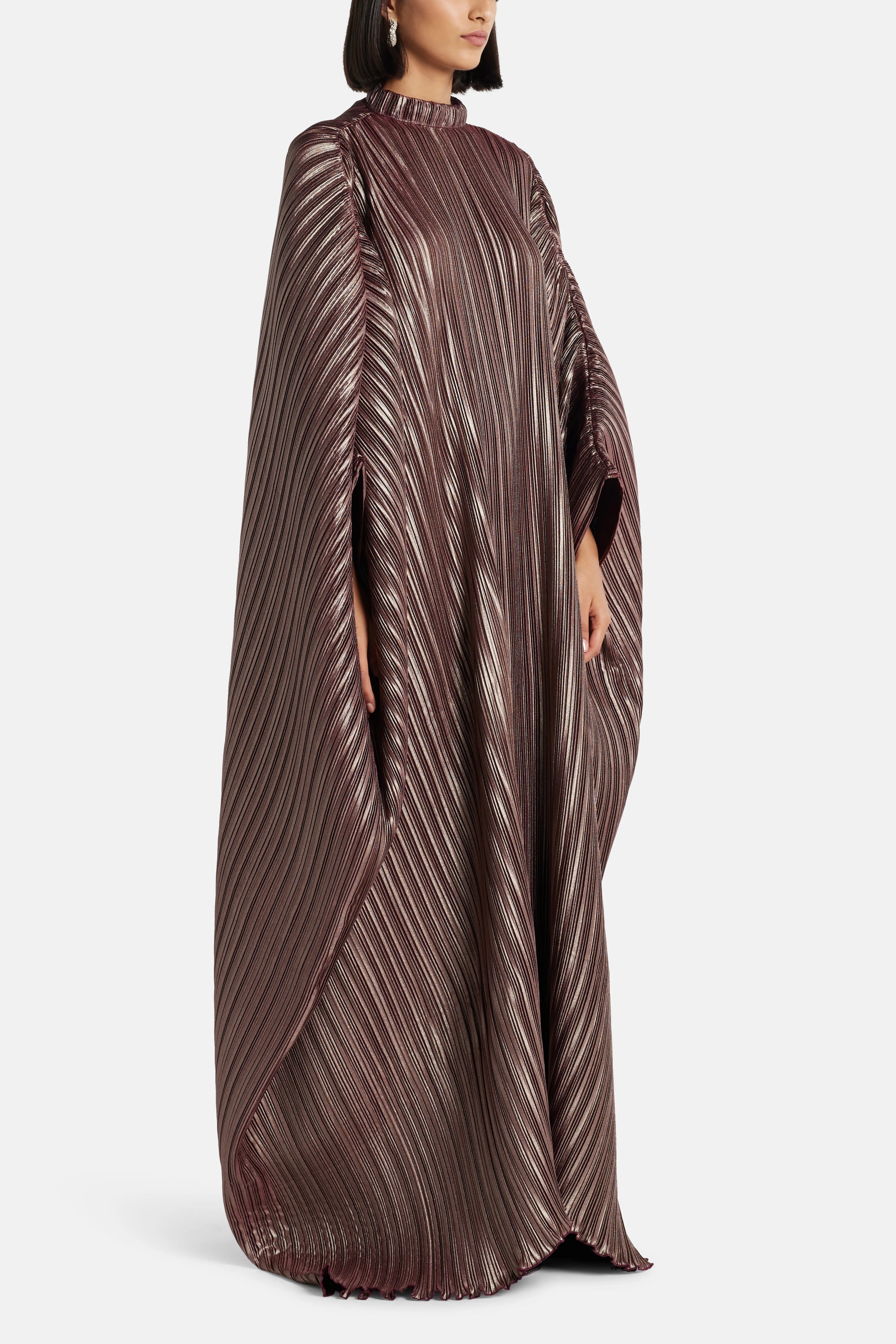 L’IDÉE Sahara Pleated Kaftan in Silver