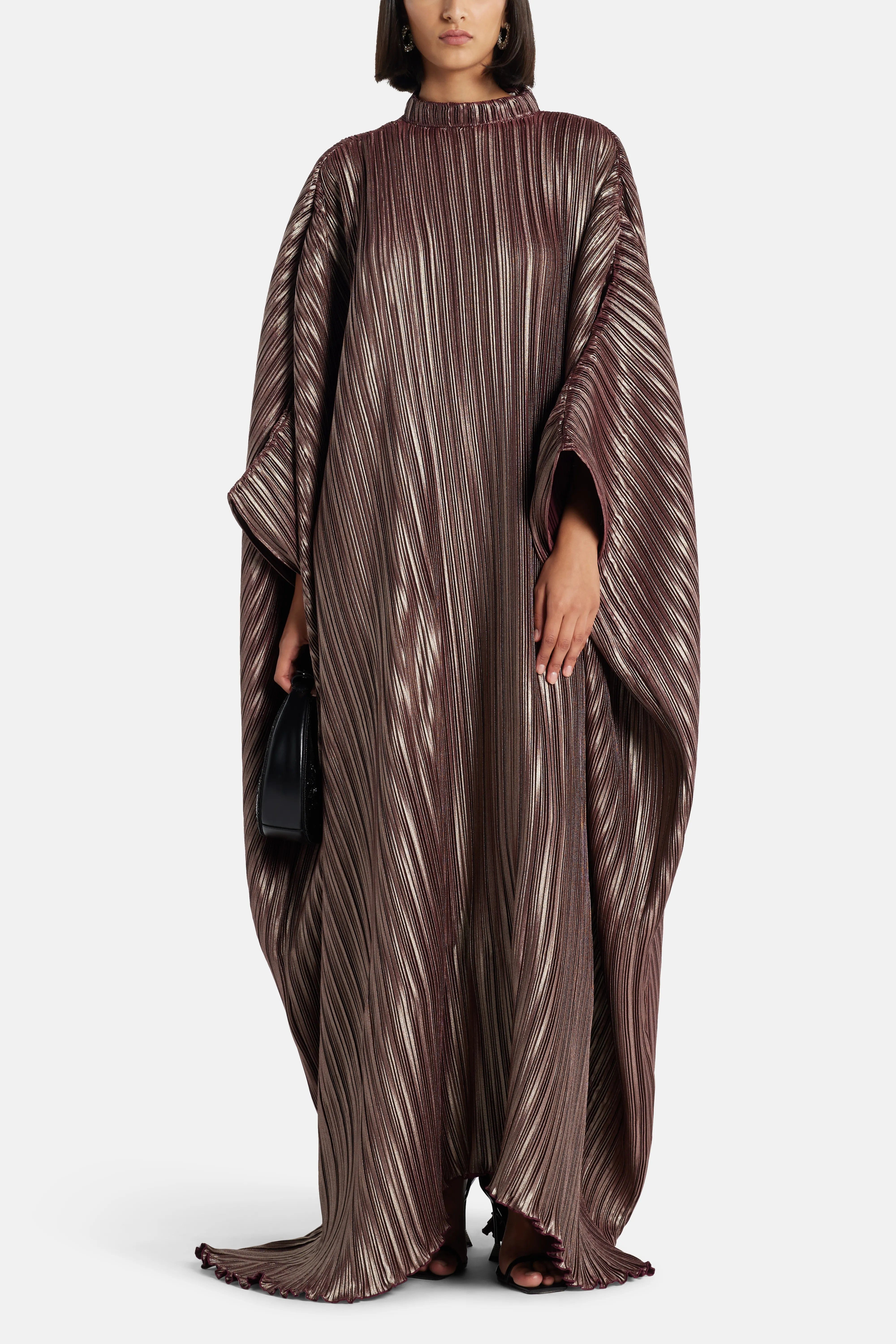 L’IDÉE Sahara Pleated Kaftan in Silver
