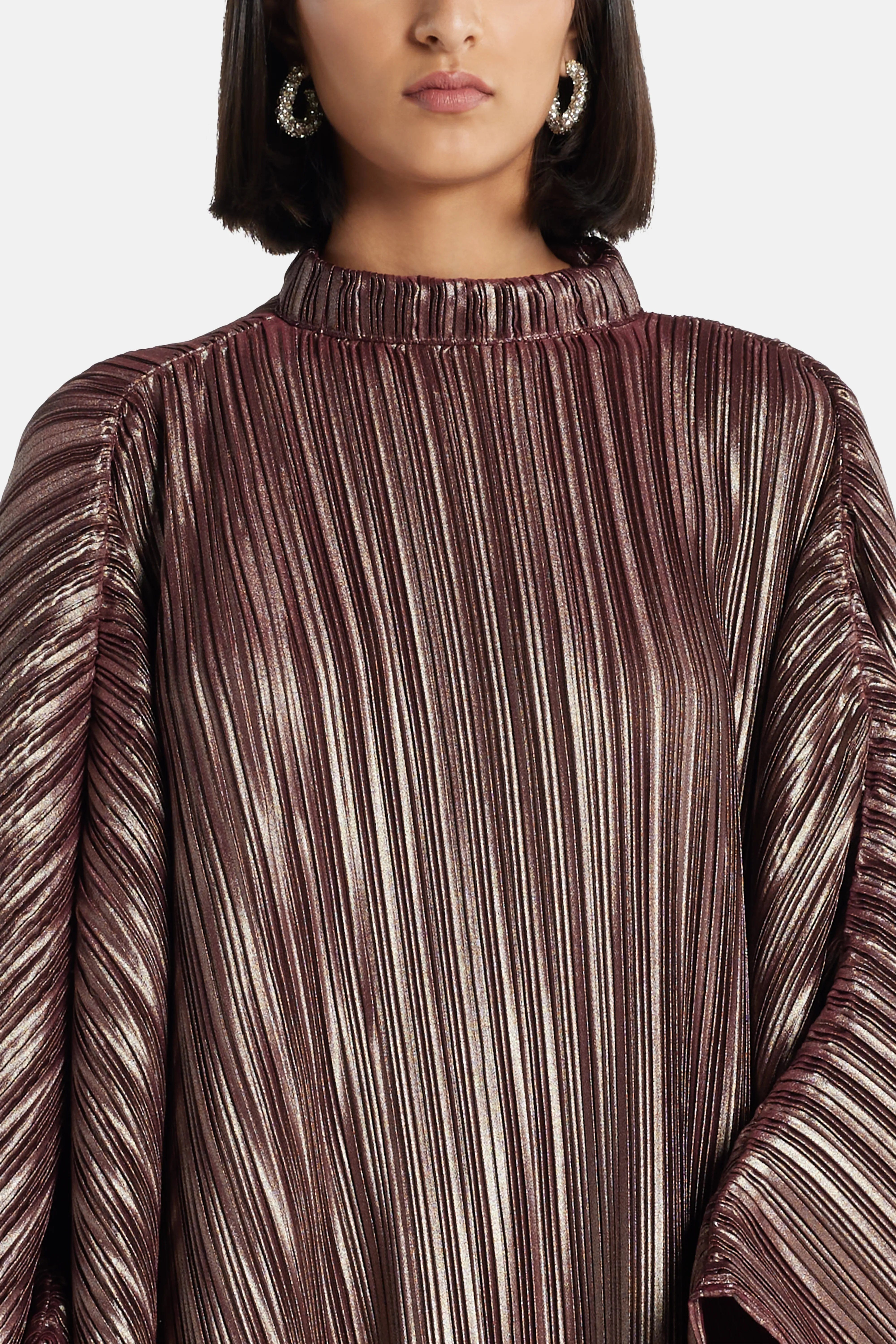L’IDÉE Sahara Pleated Kaftan in Silver
