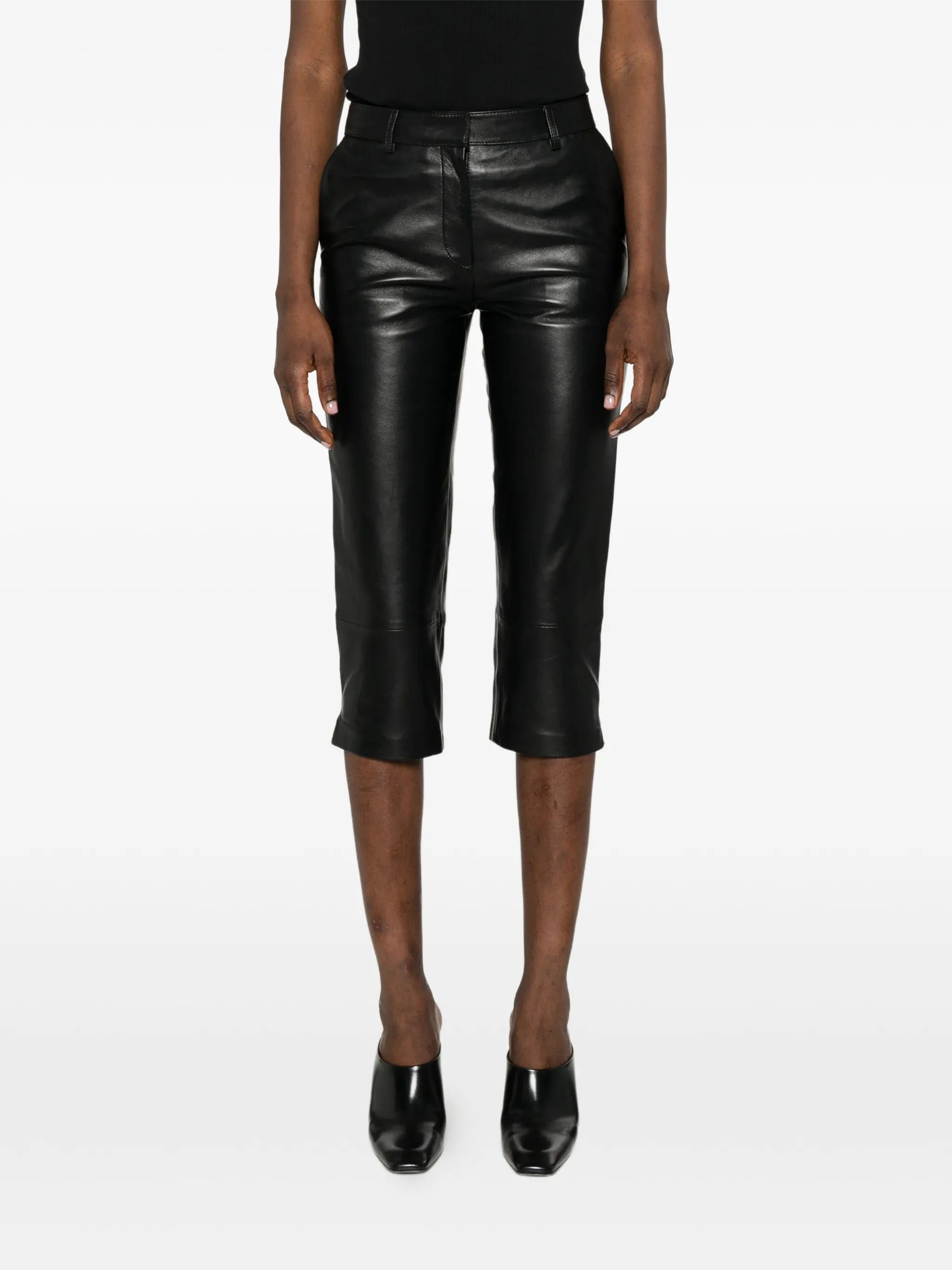 The Frankie Shop Lior leather capri trousers