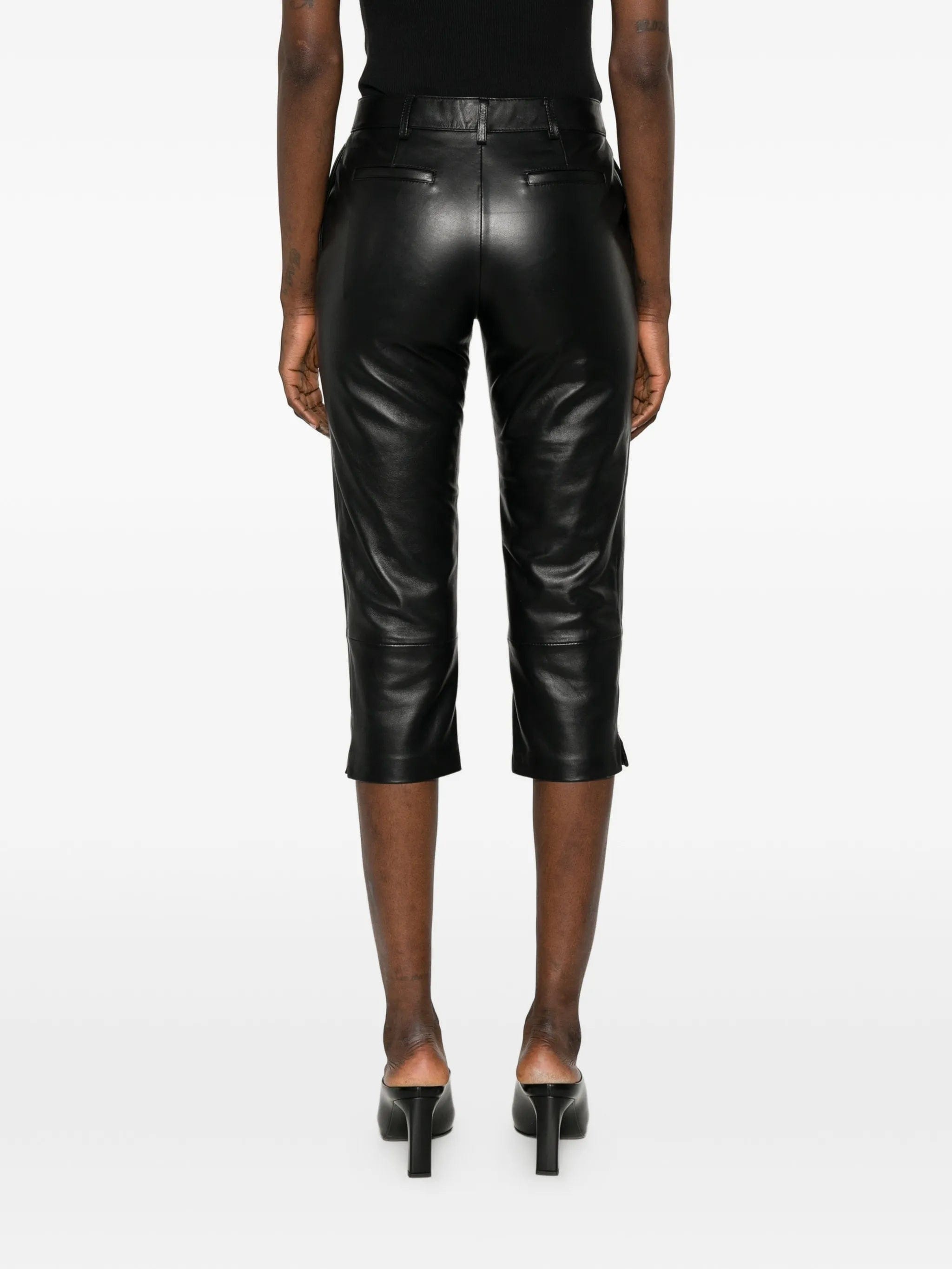 The Frankie Shop Lior leather capri trousers