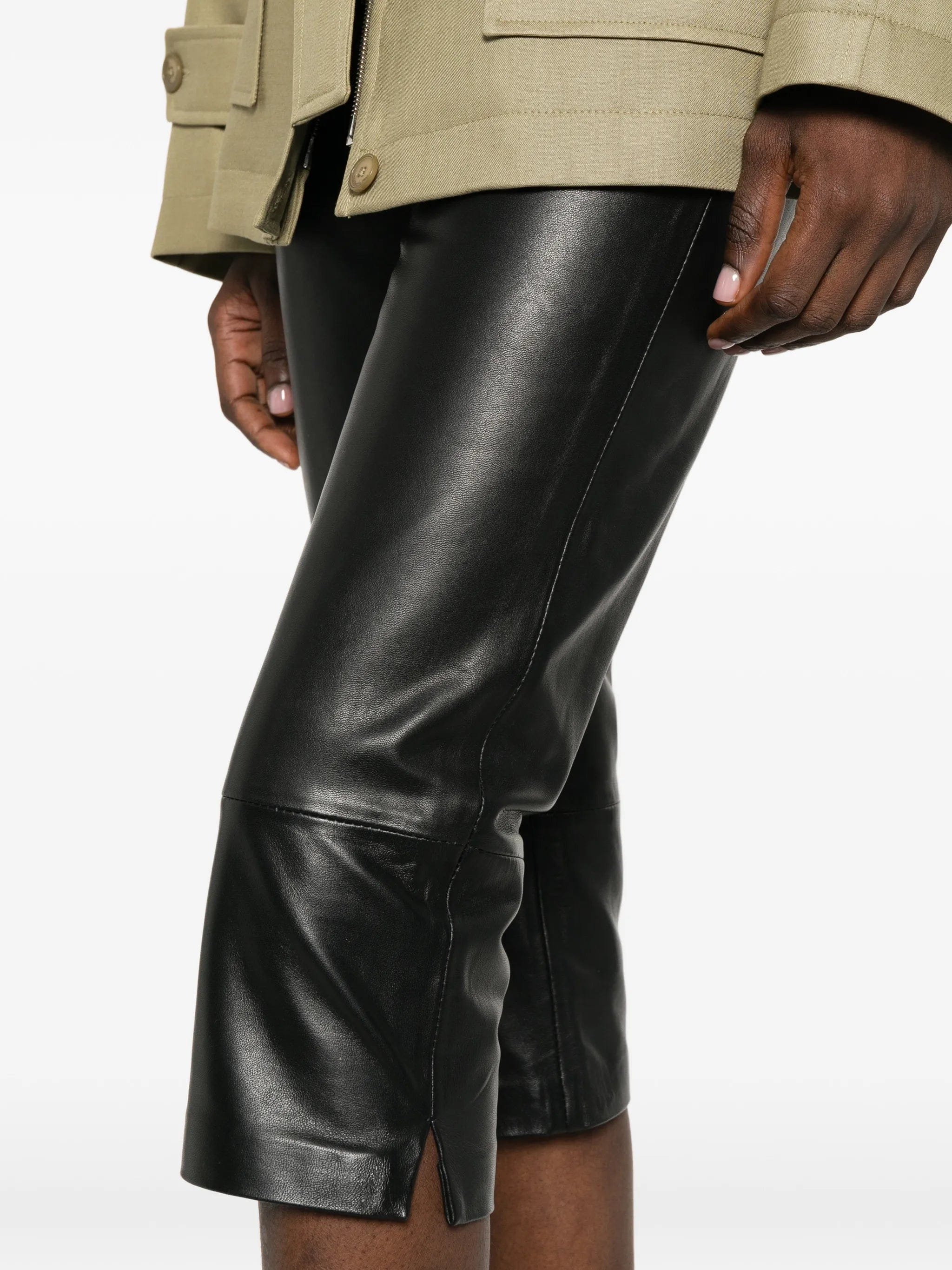 The Frankie Shop Lior leather capri trousers
